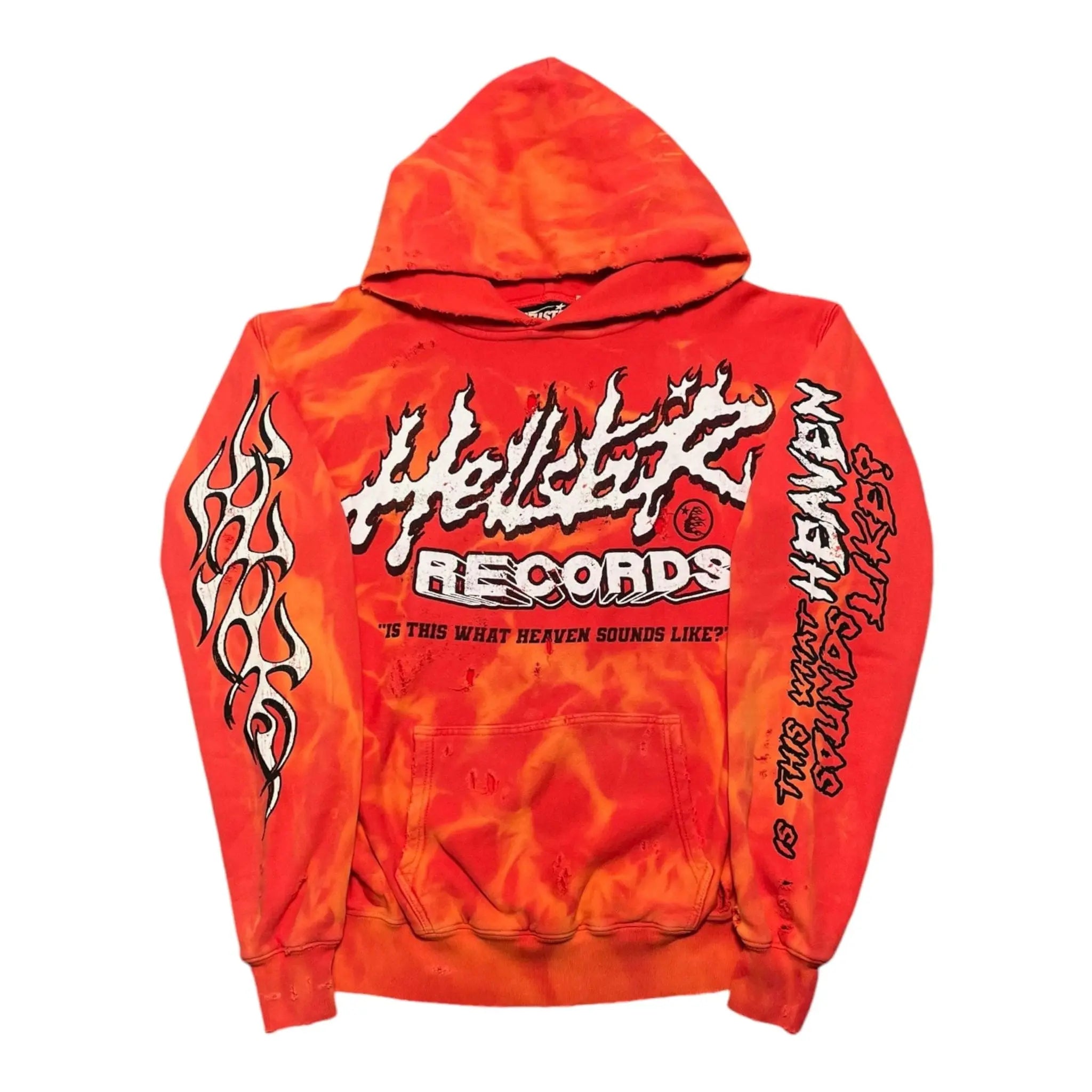 HELLSTAR  Records Hooded Sweatshirt Washed Red
