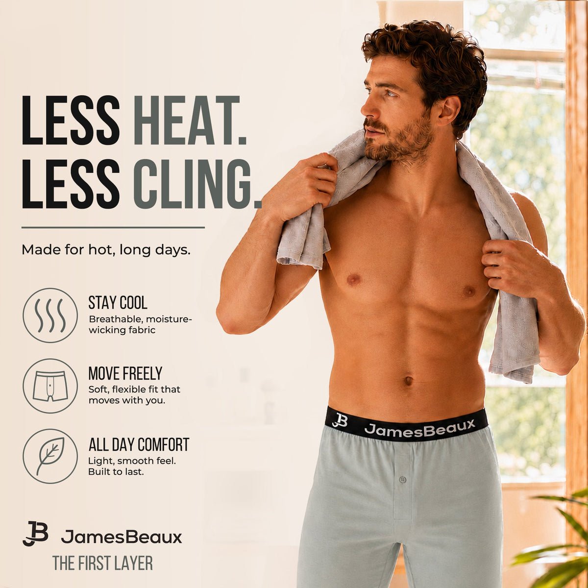 Men's Bamboo Anti-Chafing Boxer Shorts (3-Pack) | Gray