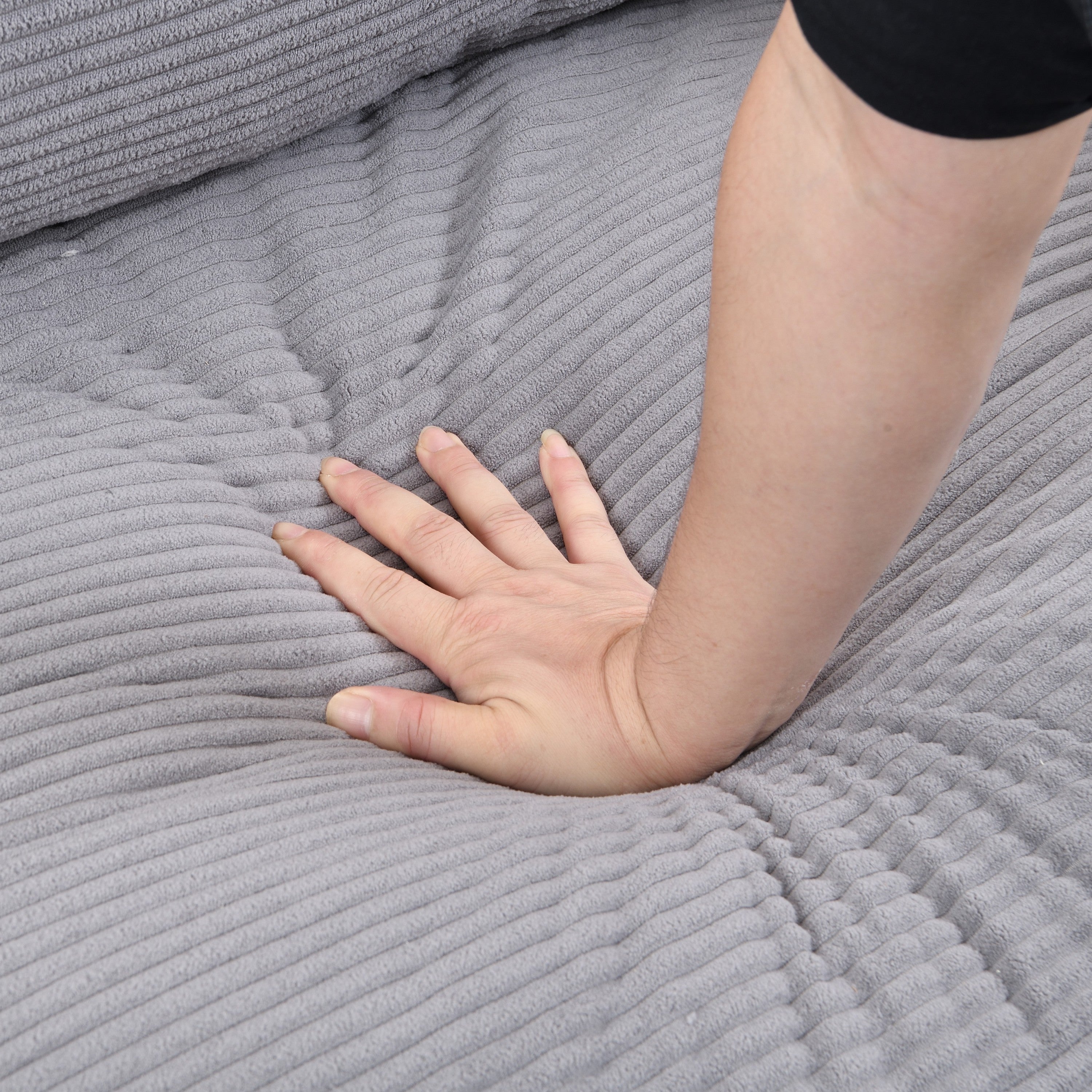 Modern Upholstered Light Gray Loveseat Sofa with Wooden Frame for Small Spaces