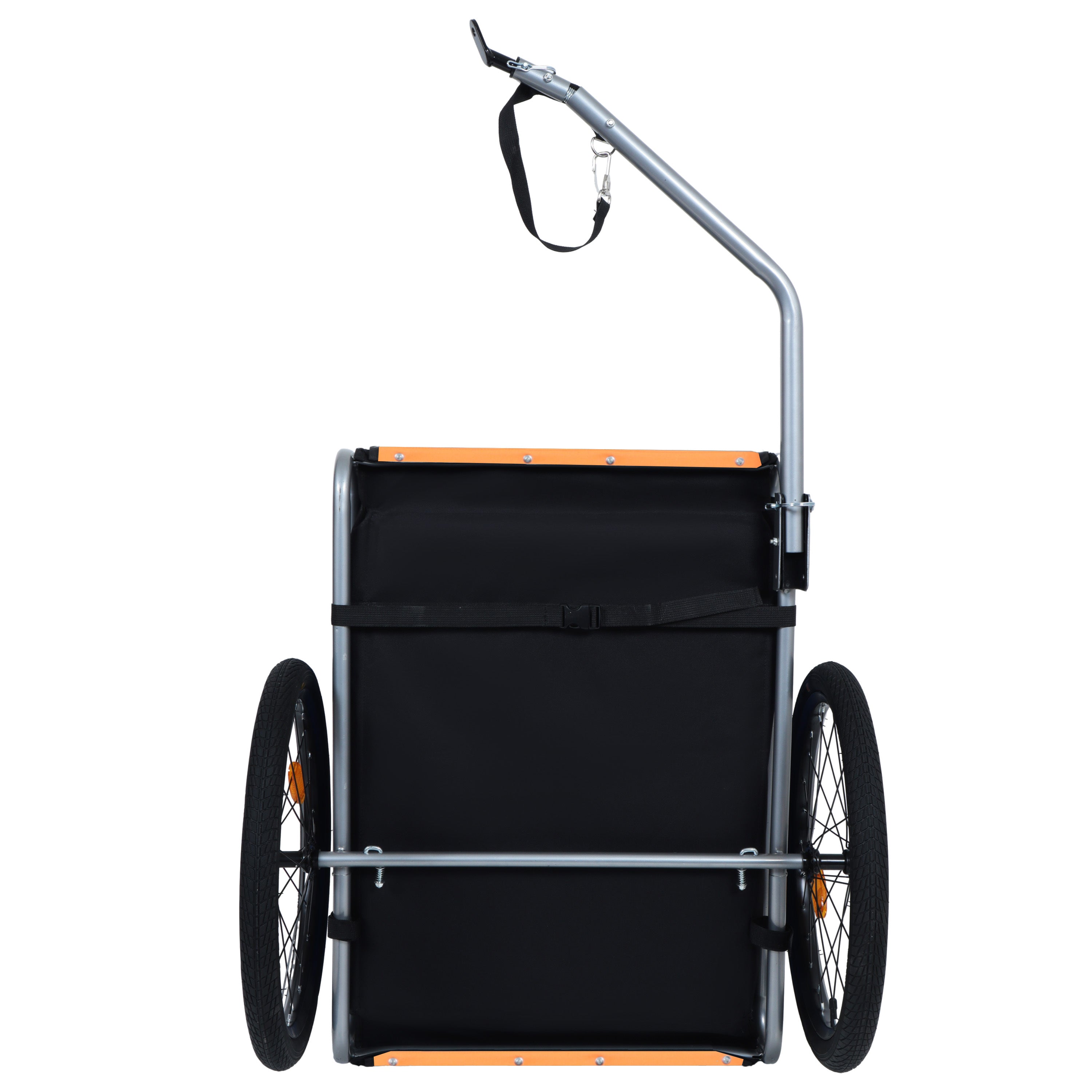 Large Folding Bike Trailer for Dogs – 66LB Capacity All-Terrain Pet Carrier, Durable Steel Frame for Cycling, Jogging, Camping & Outdoor Adventures, Black-Orange