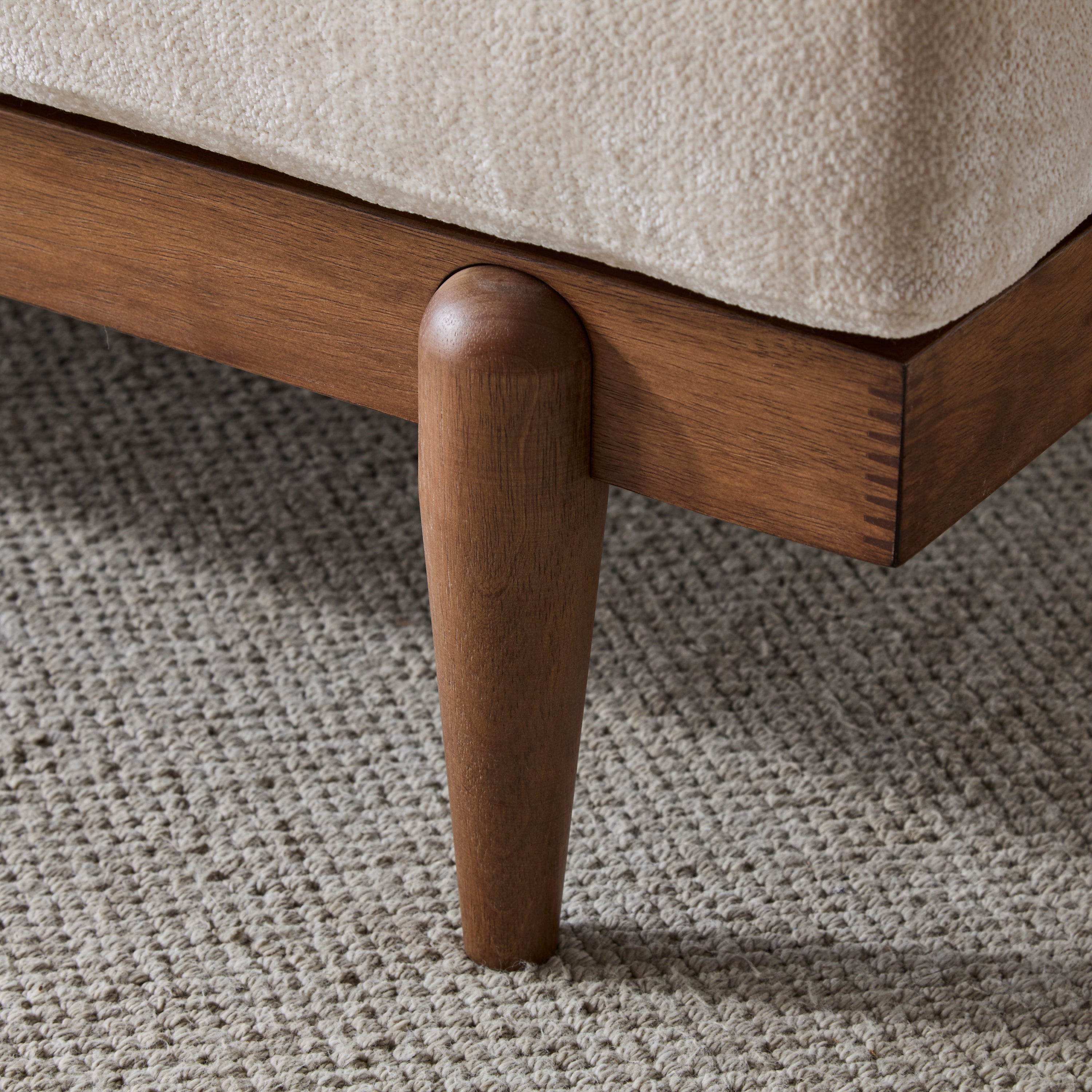 EMIR 72' Square Arm 3-Seater Sofa with Cane Rattan and Wooden Frame,Walnut,,Living Rooms,Bedrooms,Apartment Office