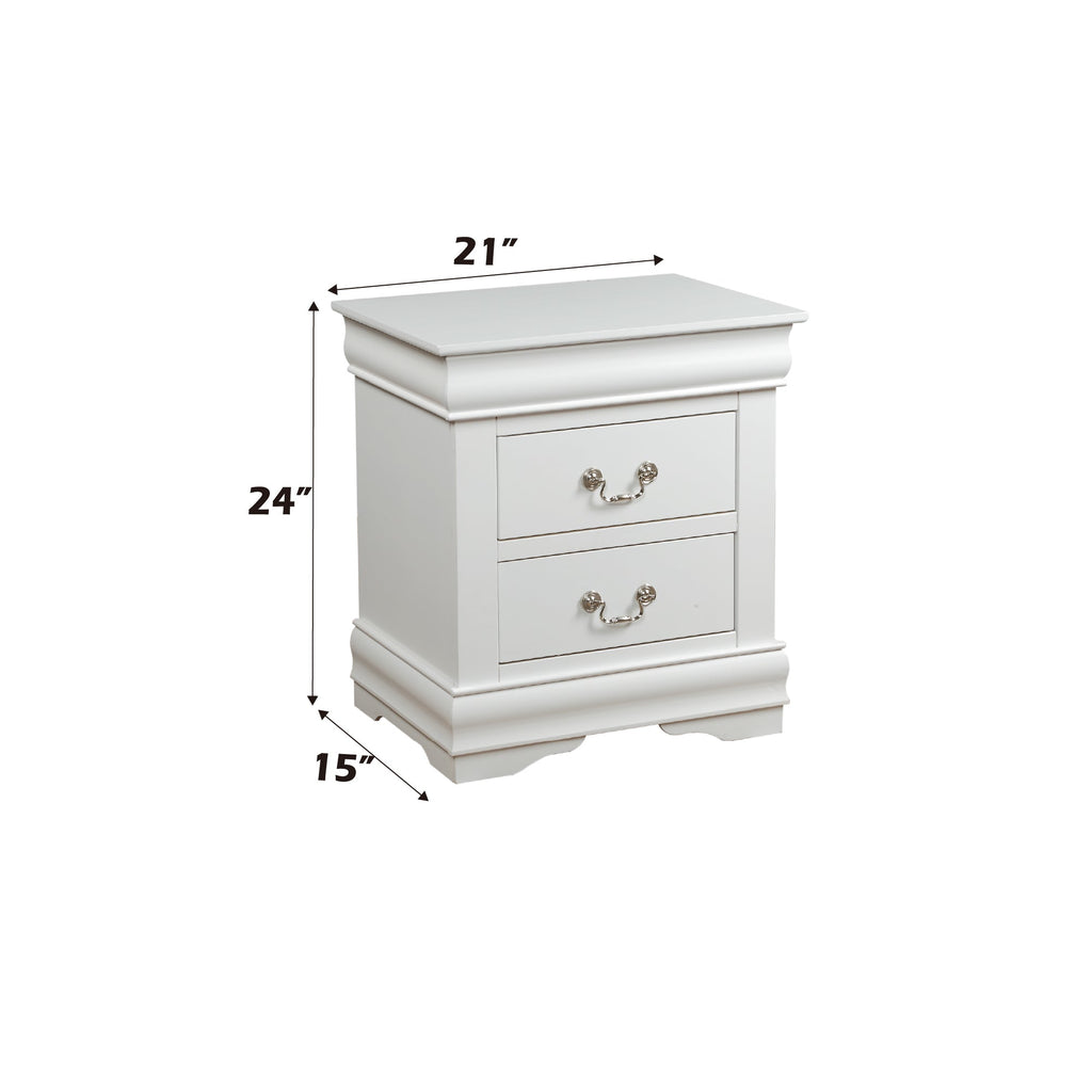 Louis Philippe White Finish 2PCS Bedroom Set (E. King)