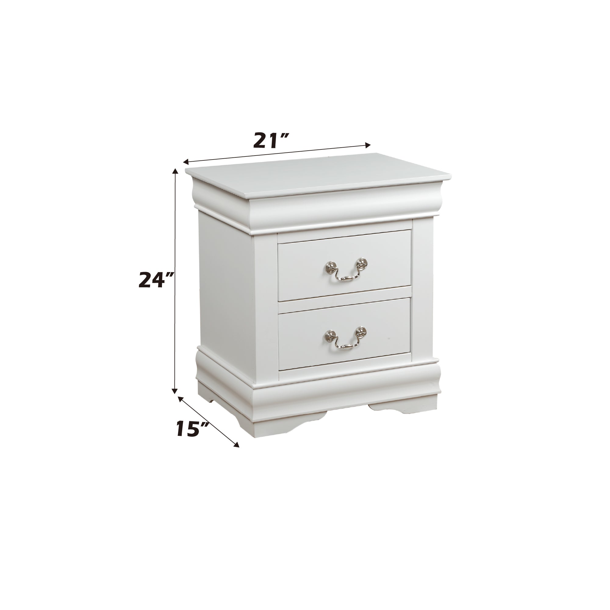 Louis Philippe White Finish 2PCS Bedroom Set (E. King)