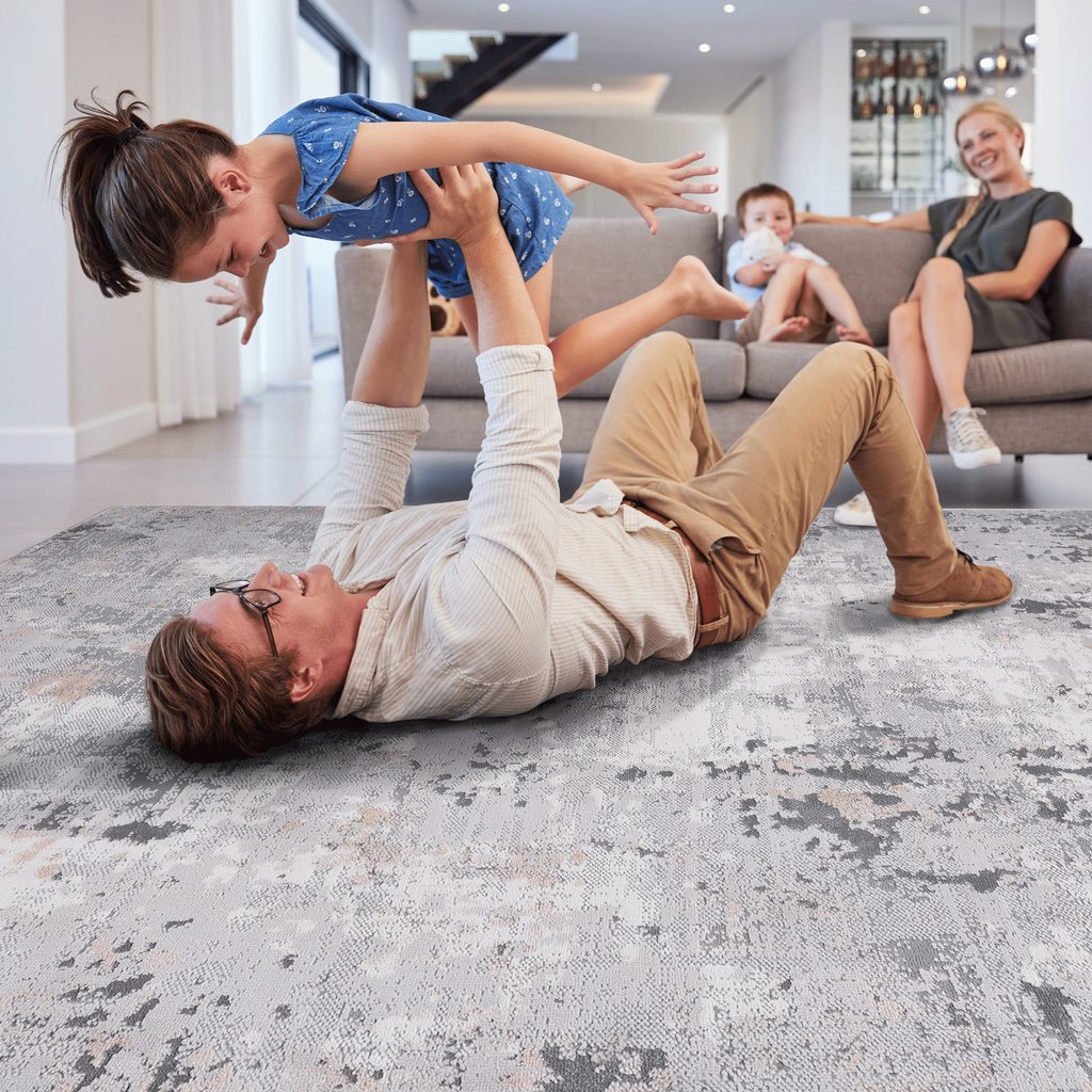 NAAR MARFI Collection 2X8 Grey / Multi / Abstract Runner Rug