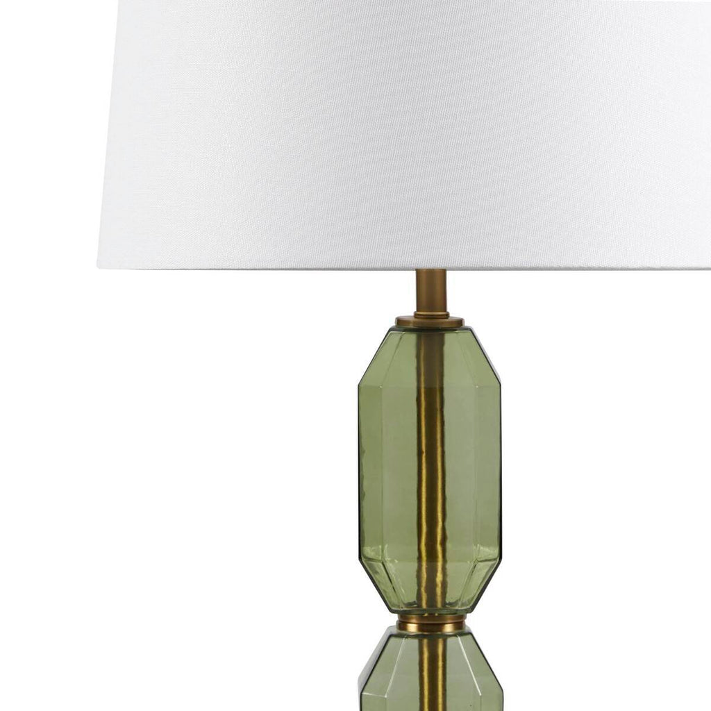 Faceted Green Glass Table Lamp Green See below
