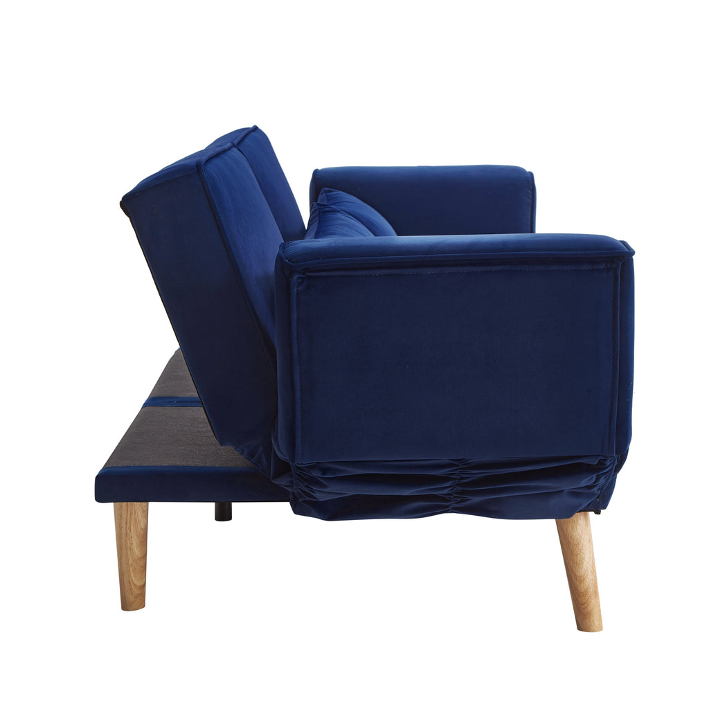 72.8''Futon Sofa Bed, Sleeper Sofa, Small Couch with Adjustable Armrests, Adjustable Recliner Sleeper Sofa Bed for Living Room, Bedroom, Apartment, Navy Blue