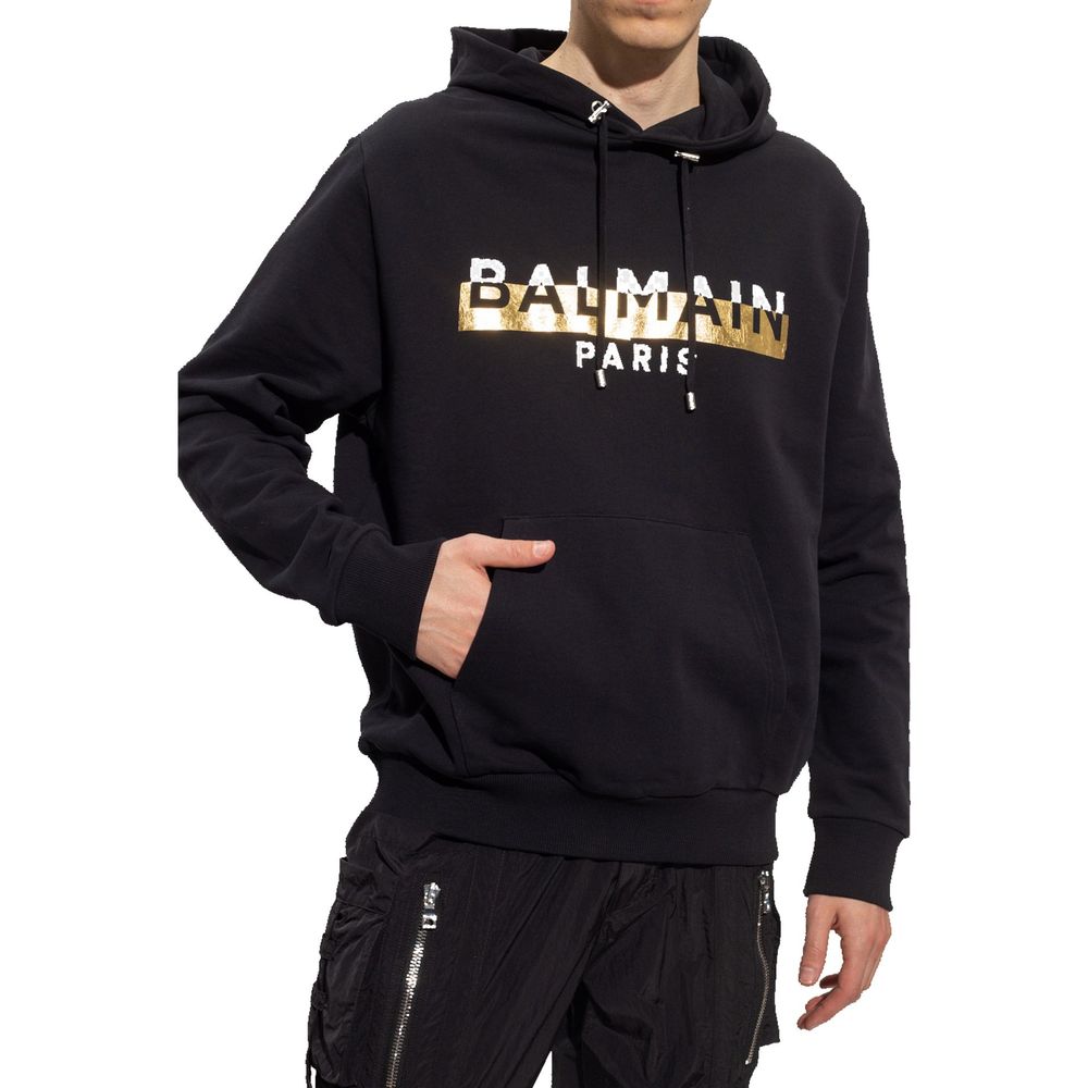 Balmain Black Cotton Sweatshirt