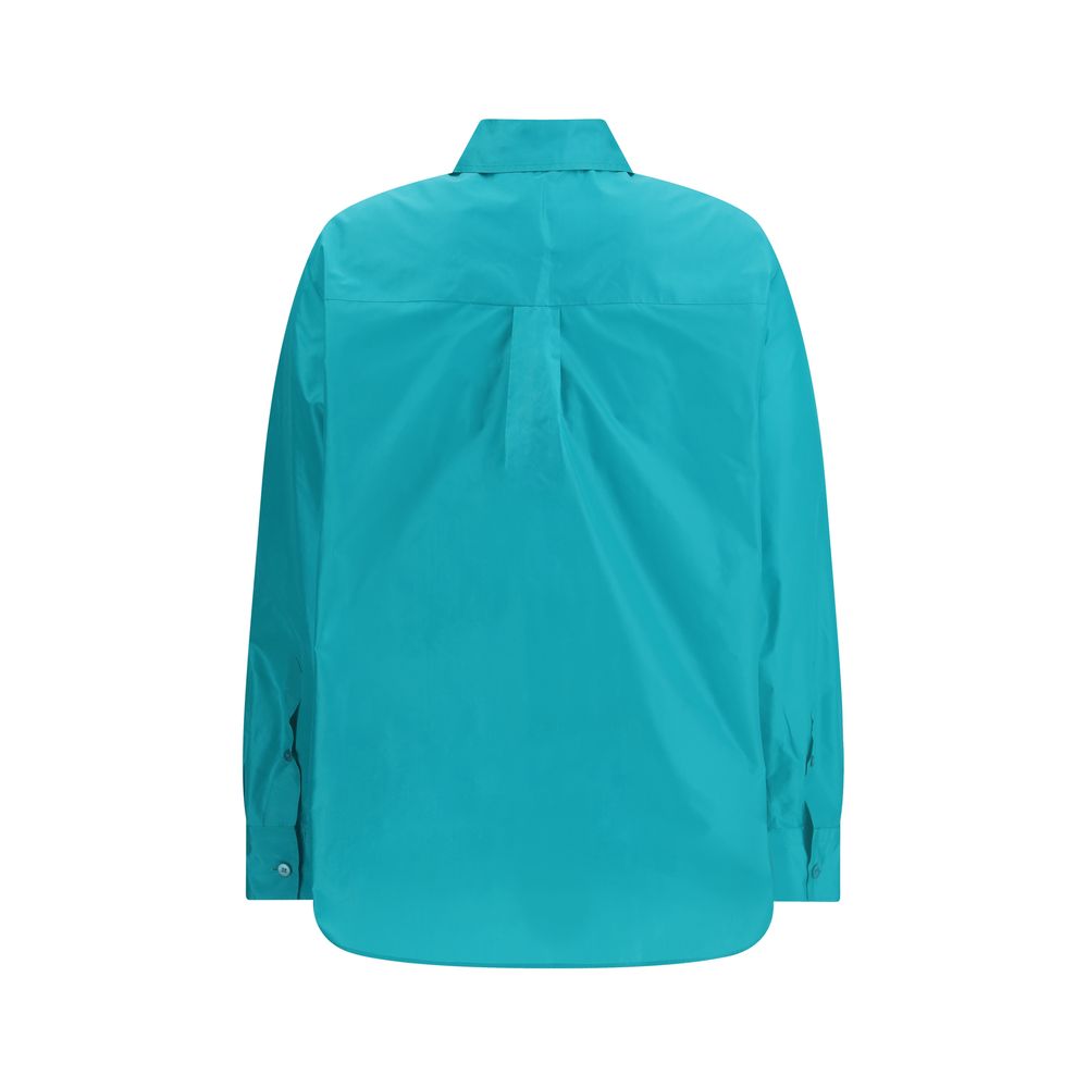 Fendi Blue Silk Dress Shirt