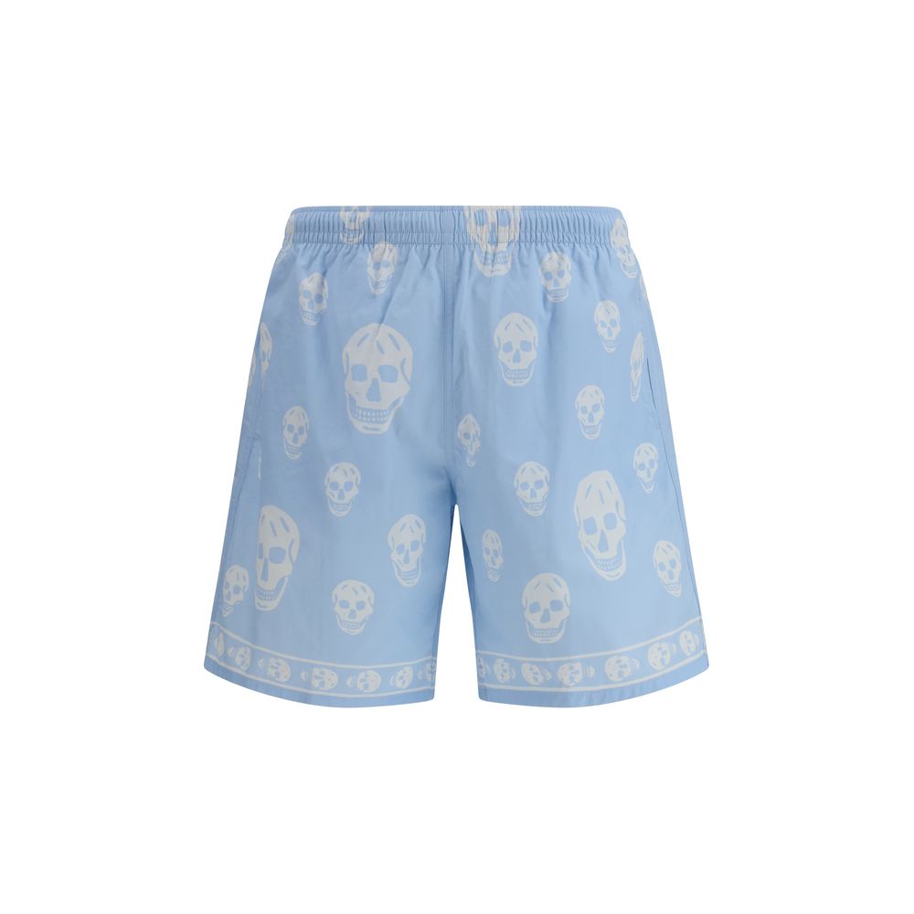 Alexander McQueen Blue Polyamide Bermuda Shorts