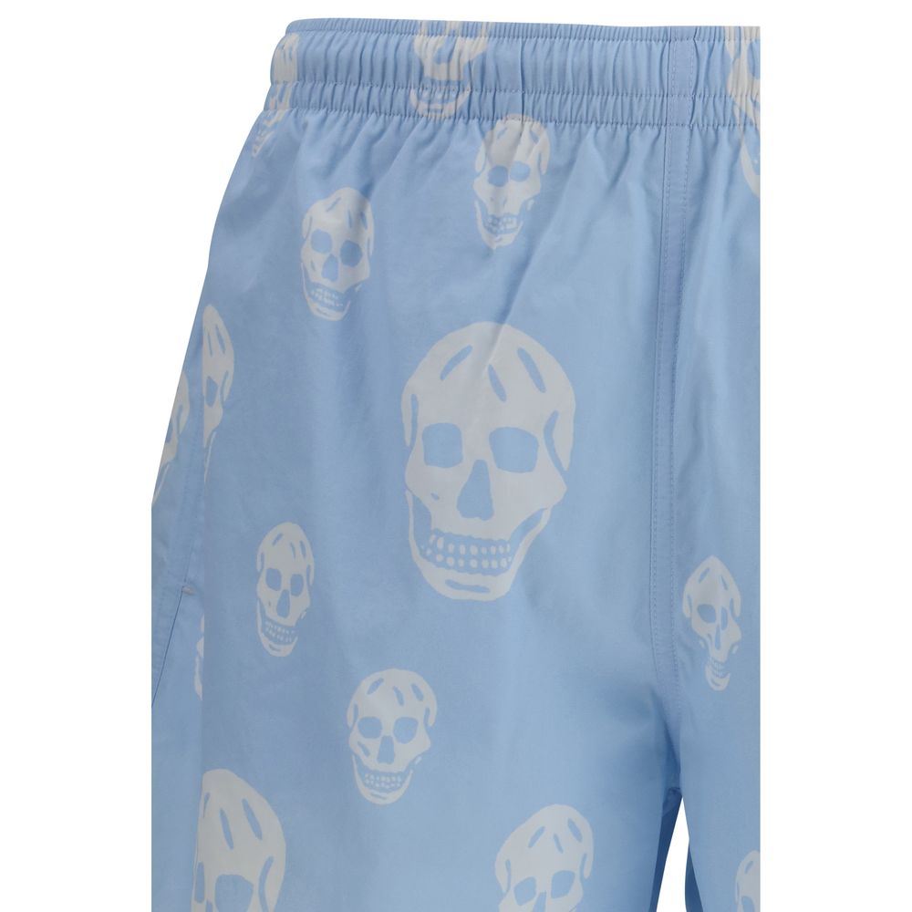 Alexander McQueen Blue Polyamide Bermuda Shorts