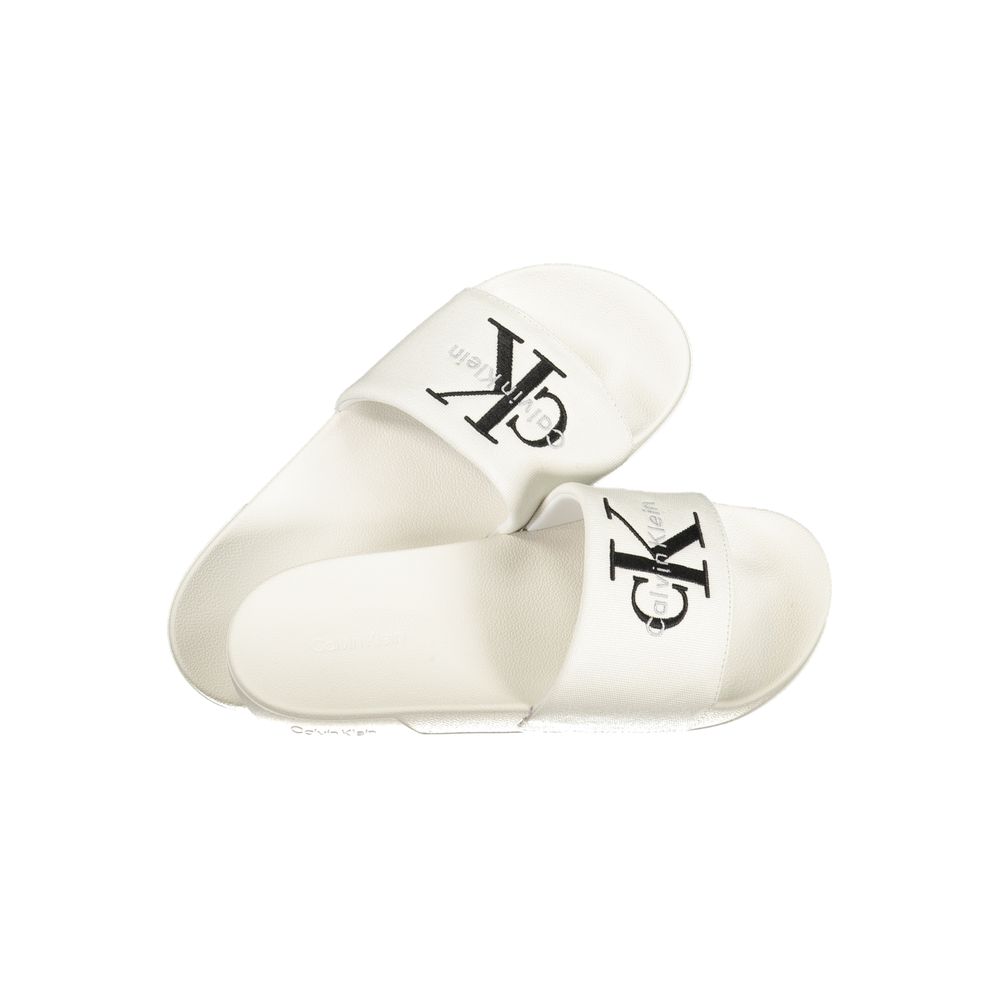 Calvin Klein White Polyurethane Men Slipper