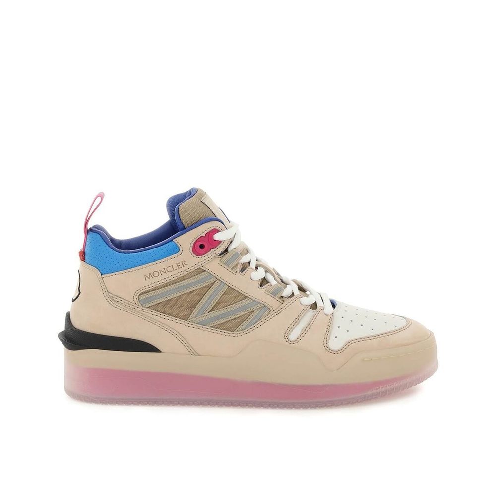 Moncler Beige Leather Athletic Sneakers