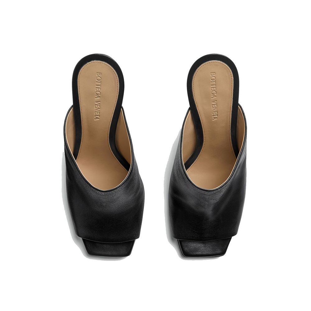 Bottega Veneta Black Lamb Leather Mules