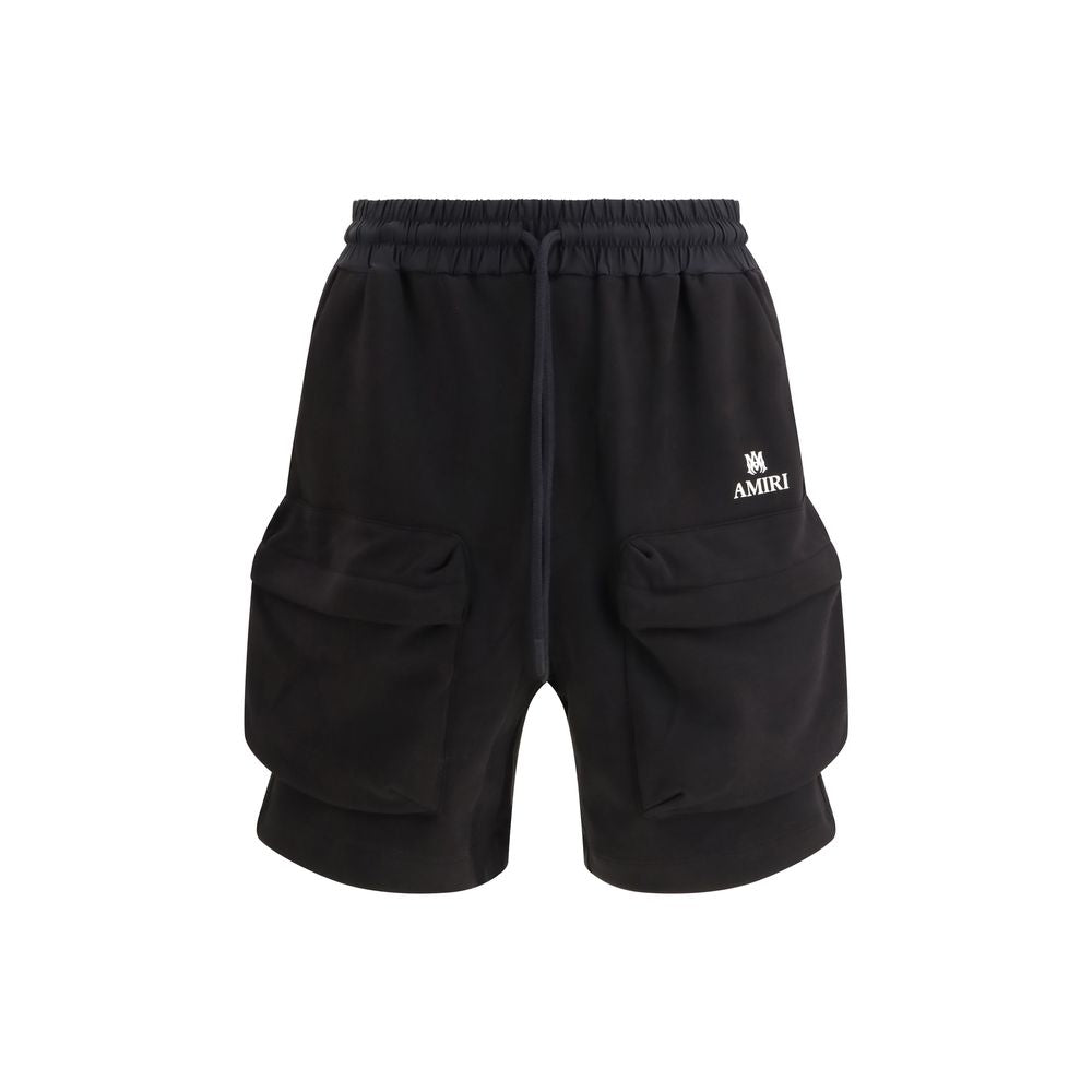 Amiri Black Cotton Bermuda Shorts