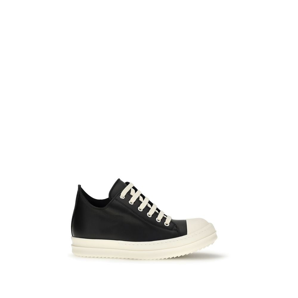Rick Owens Black Calf Leather Bos Taurus Low Top Sneakers