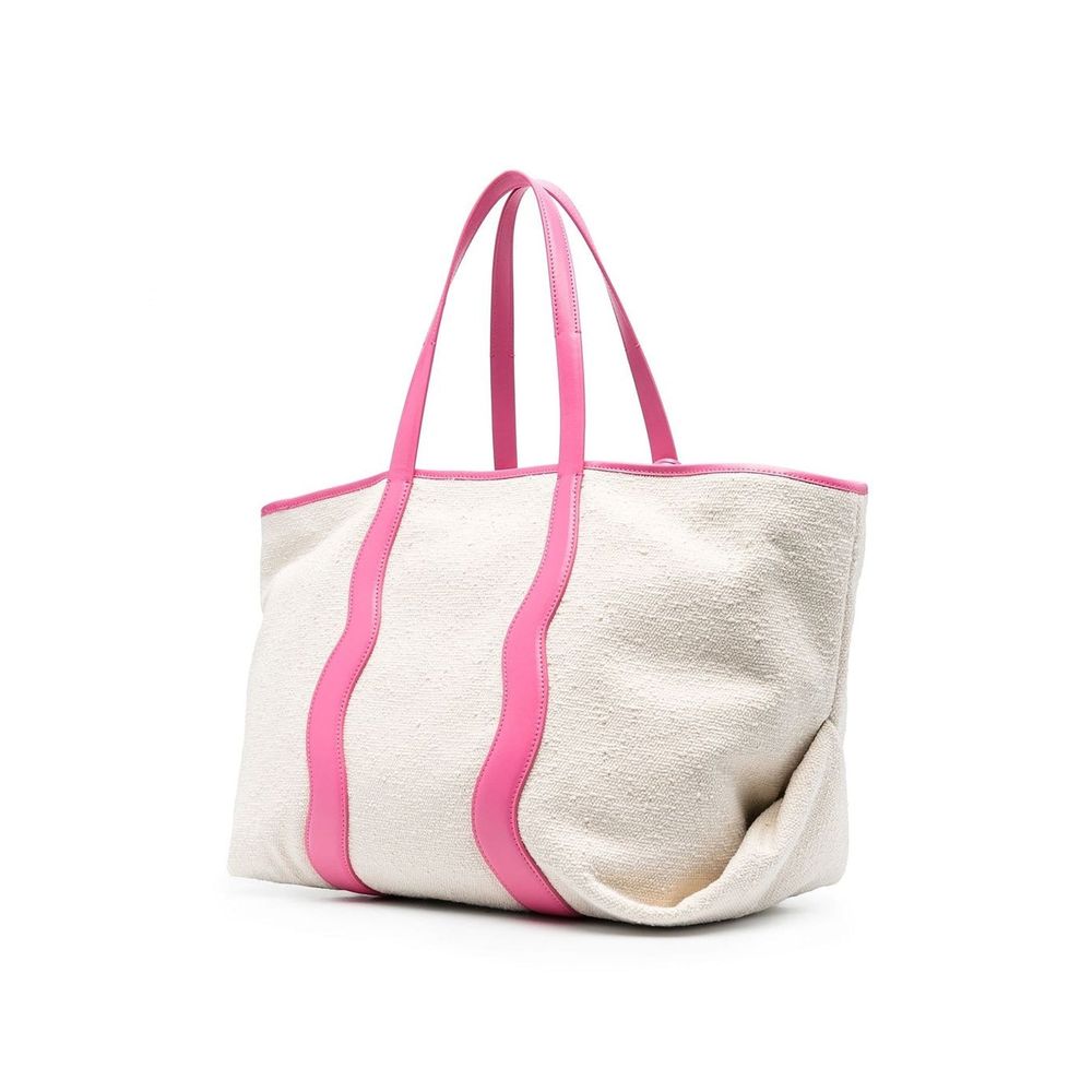 Palm Angels White Canvas Tote Bag