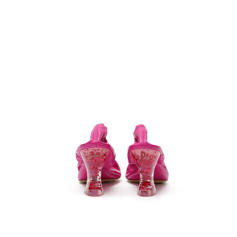 Bottega Veneta Fuchsia Leather Slippers