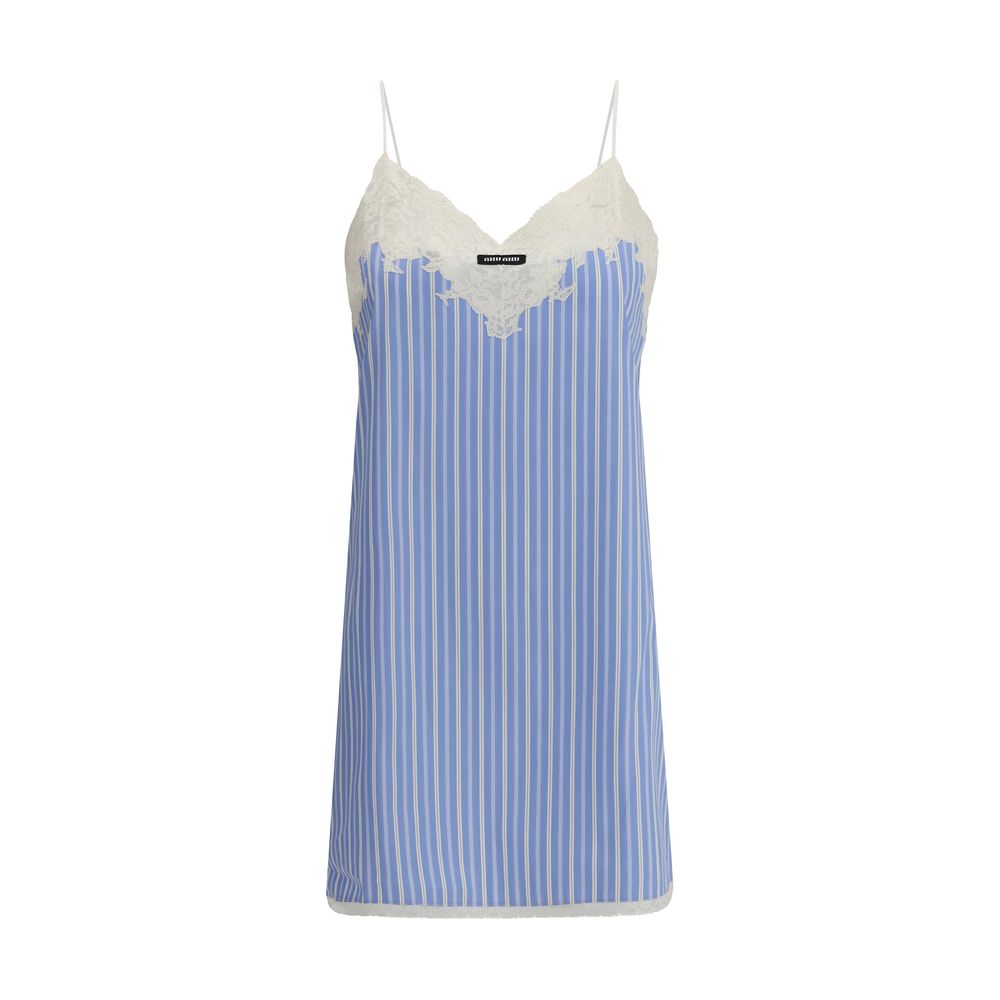 Miu Miu Blue Cotton Casual Dress