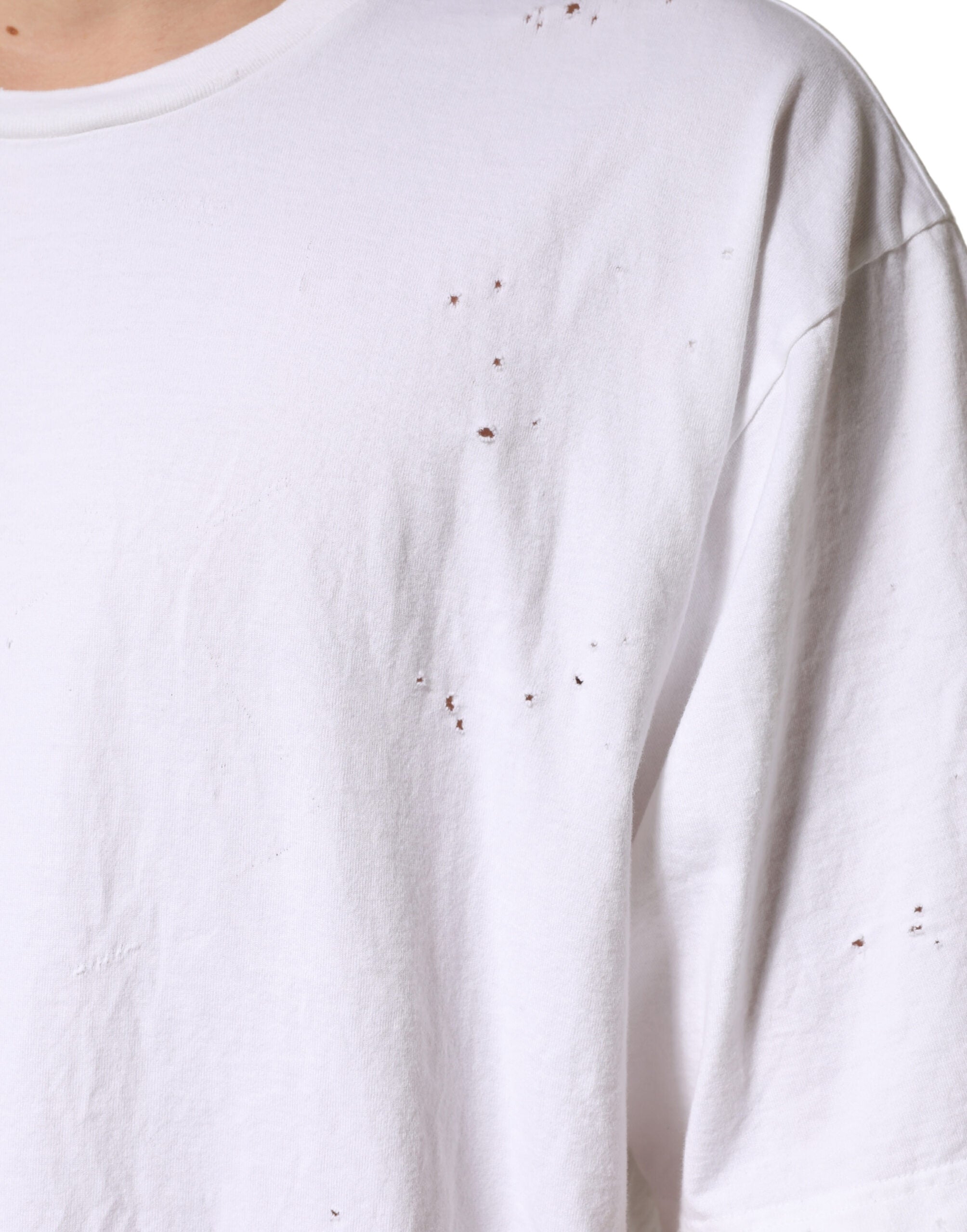 Dolce & Gabbana White Cotton Crewneck Short Sleeve T-Shirt