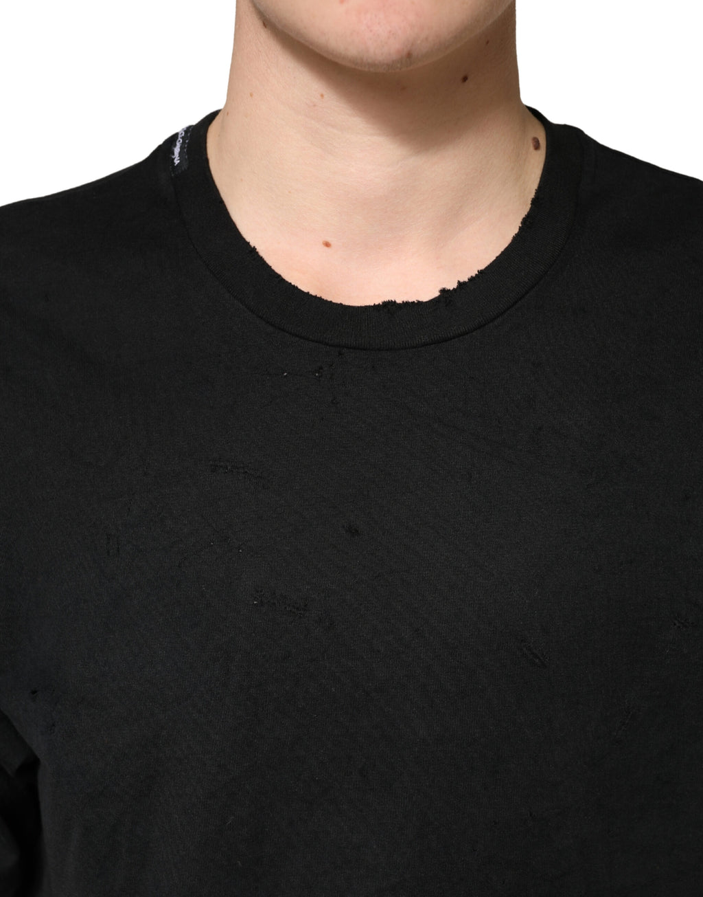 Dolce & Gabbana Black Cotton Crewneck Short Sleeve  T-Shirt