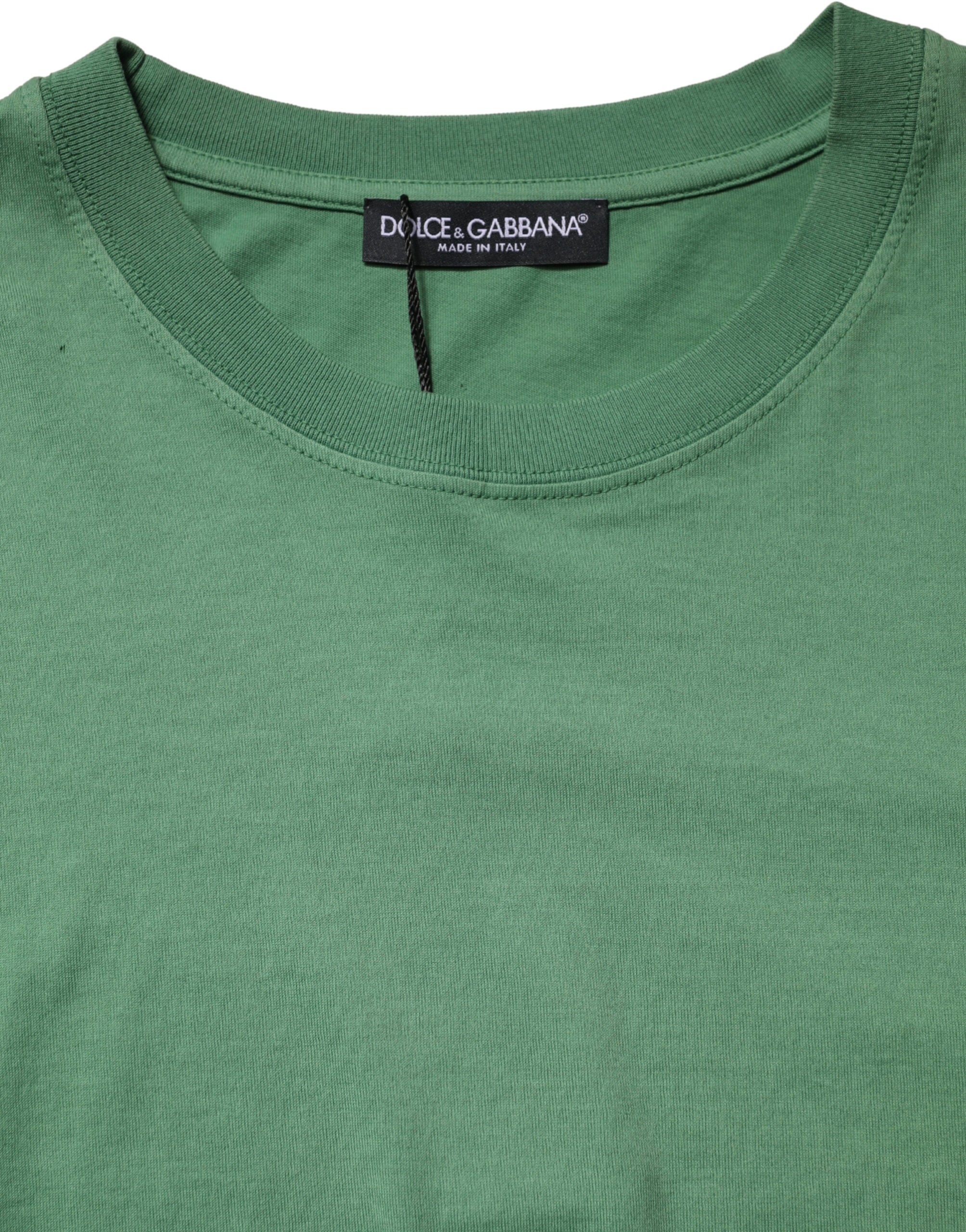 Dolce & Gabbana LightGreen Cotton Crewneck Short Sleeve T-Shirt