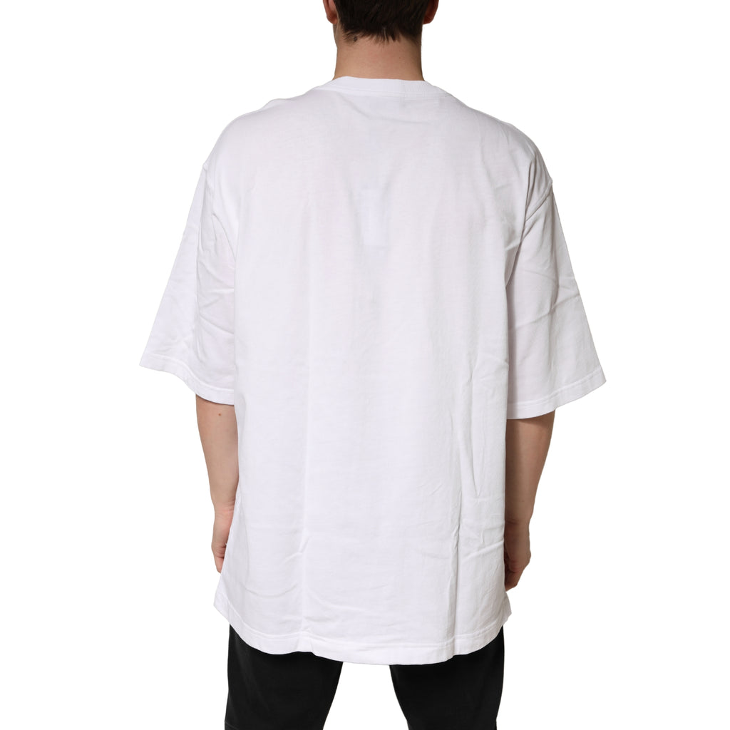 Dolce & Gabbana White Cotton Crewneck Short Sleeve T-Shirt