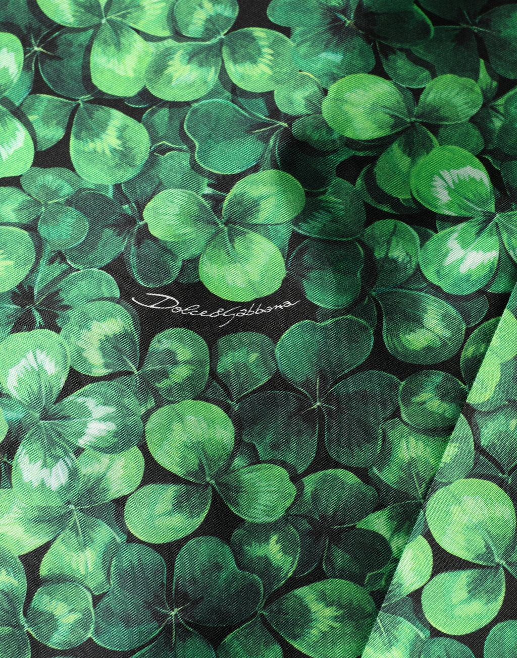 Dolce & Gabbana Green Clover Print Sleeveless A-Line  Dress