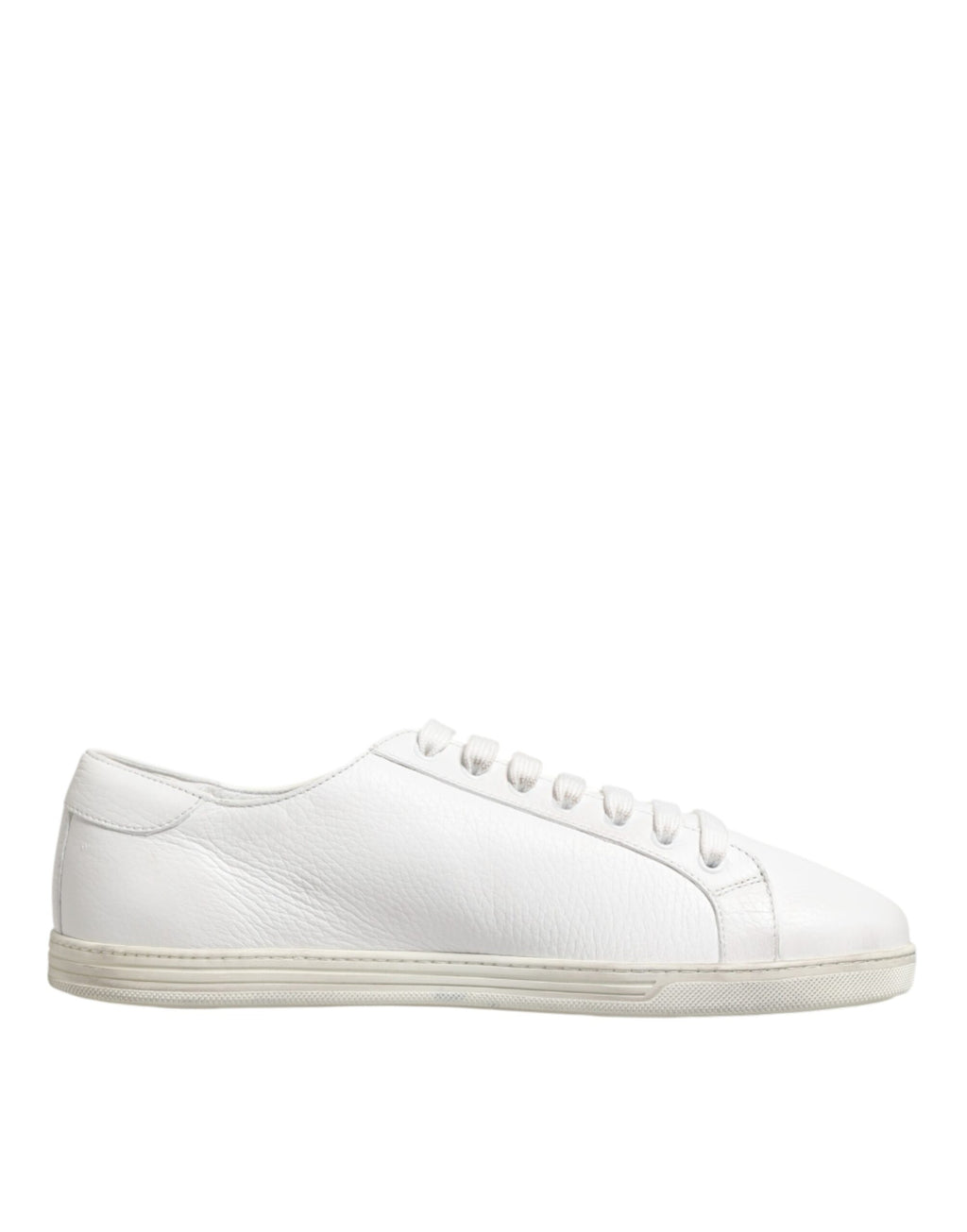 Dolce & Gabbana White Bianco Leather Men Low Top Sneakers Shoes