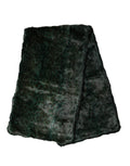 Dolce & Gabbana Black Green Stripe Fur Shawl Neck Wrap 180cm x49cm  Scarf