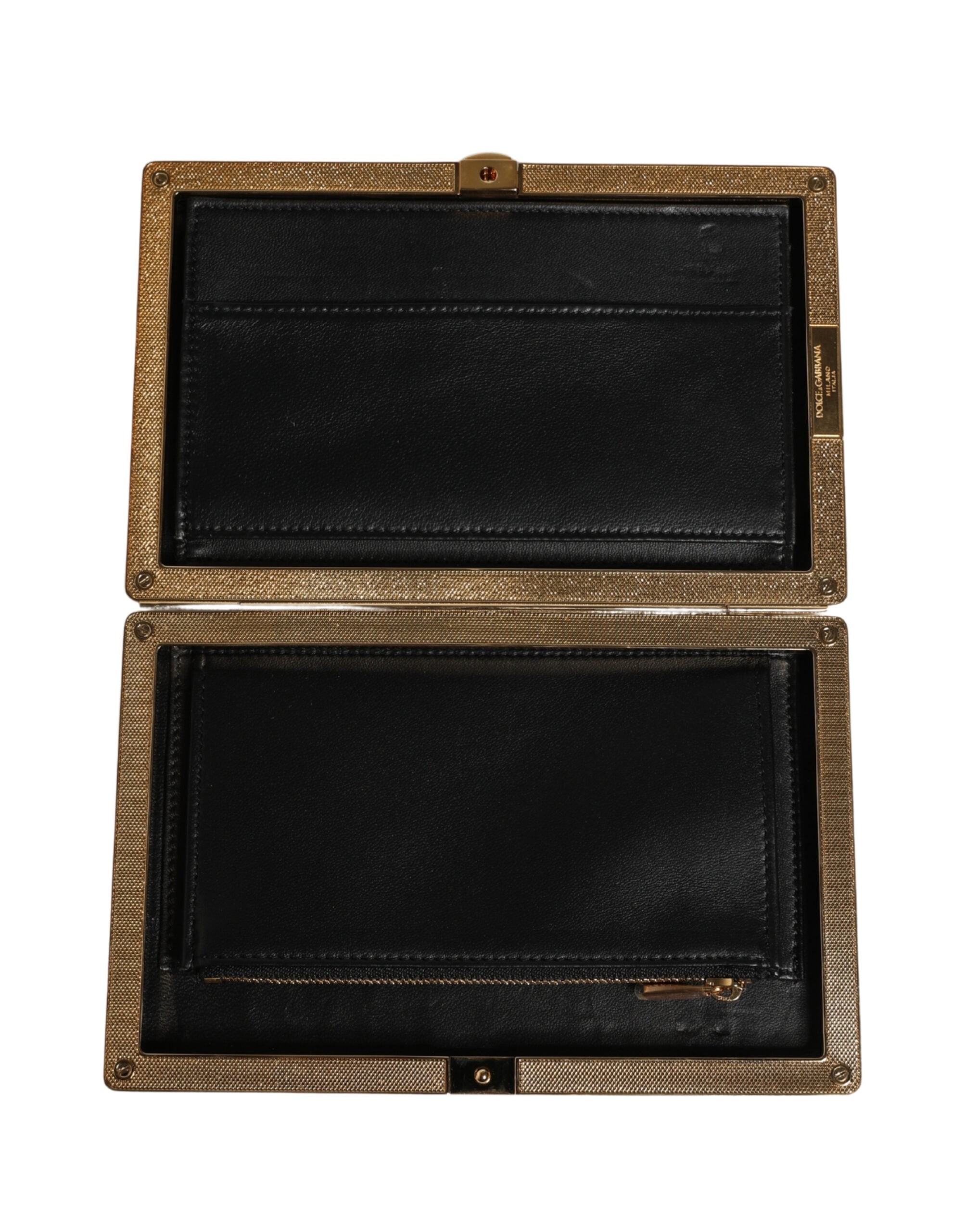 Dolce & Gabbana White Lambskin Leather Clutch Evening Women Purse Bag