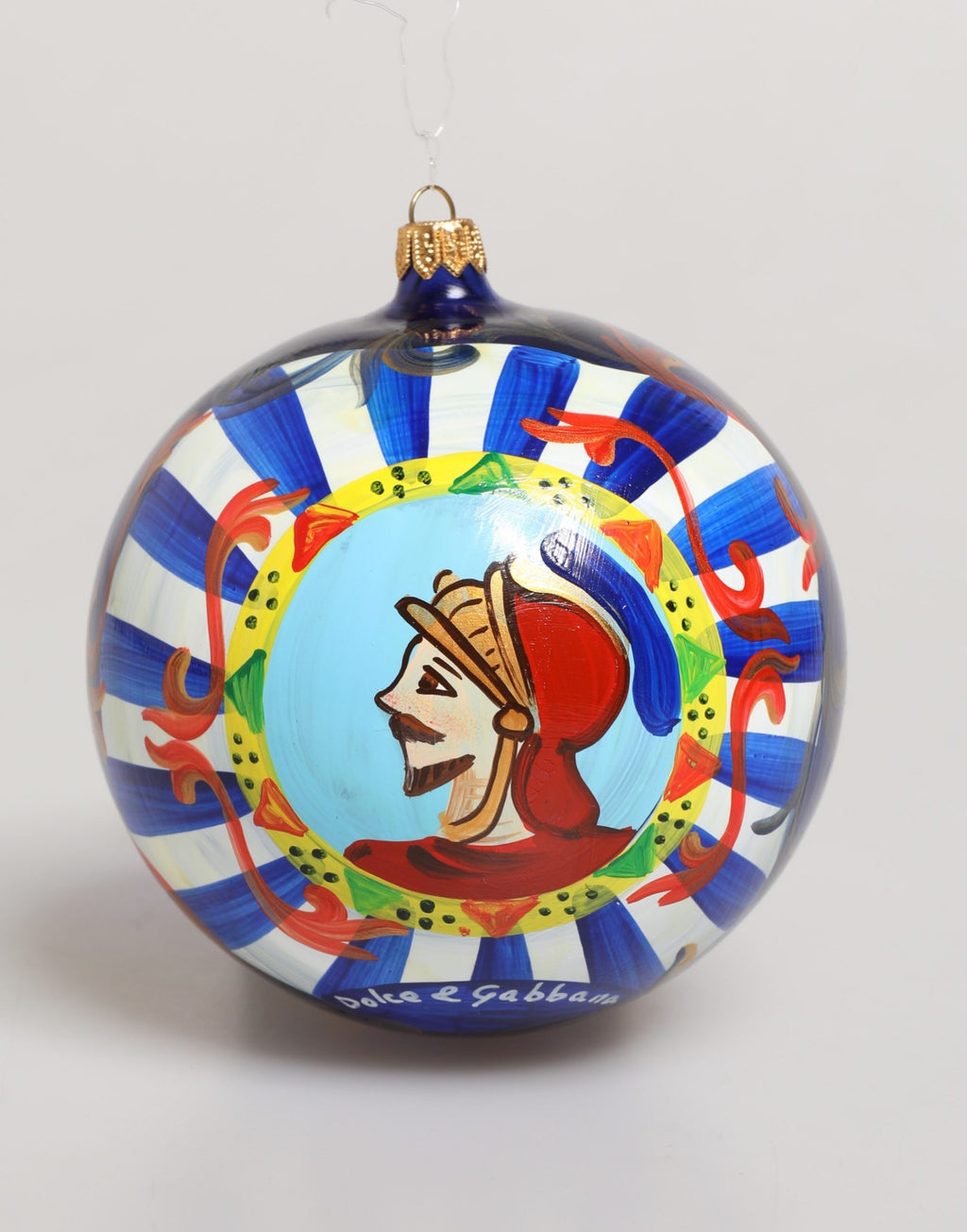 Dolce & Gabbana Multicolor Hand Painted Sicilian Ornament Christmas Ball