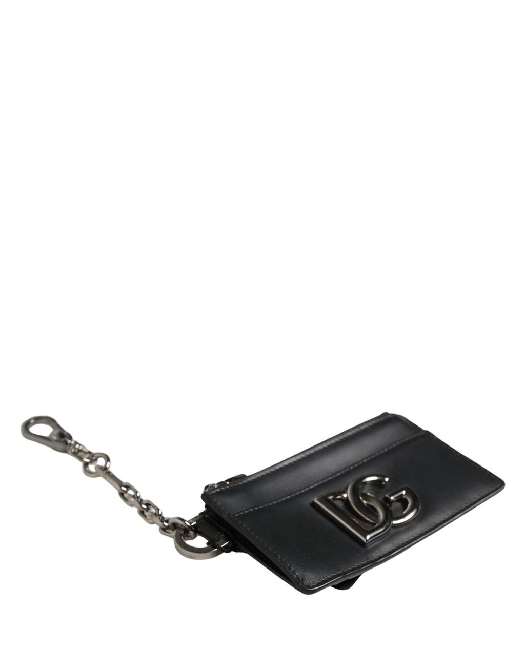 Dolce & Gabbana Black Calfskin Leather DG Logo Card Holder Women Wallet