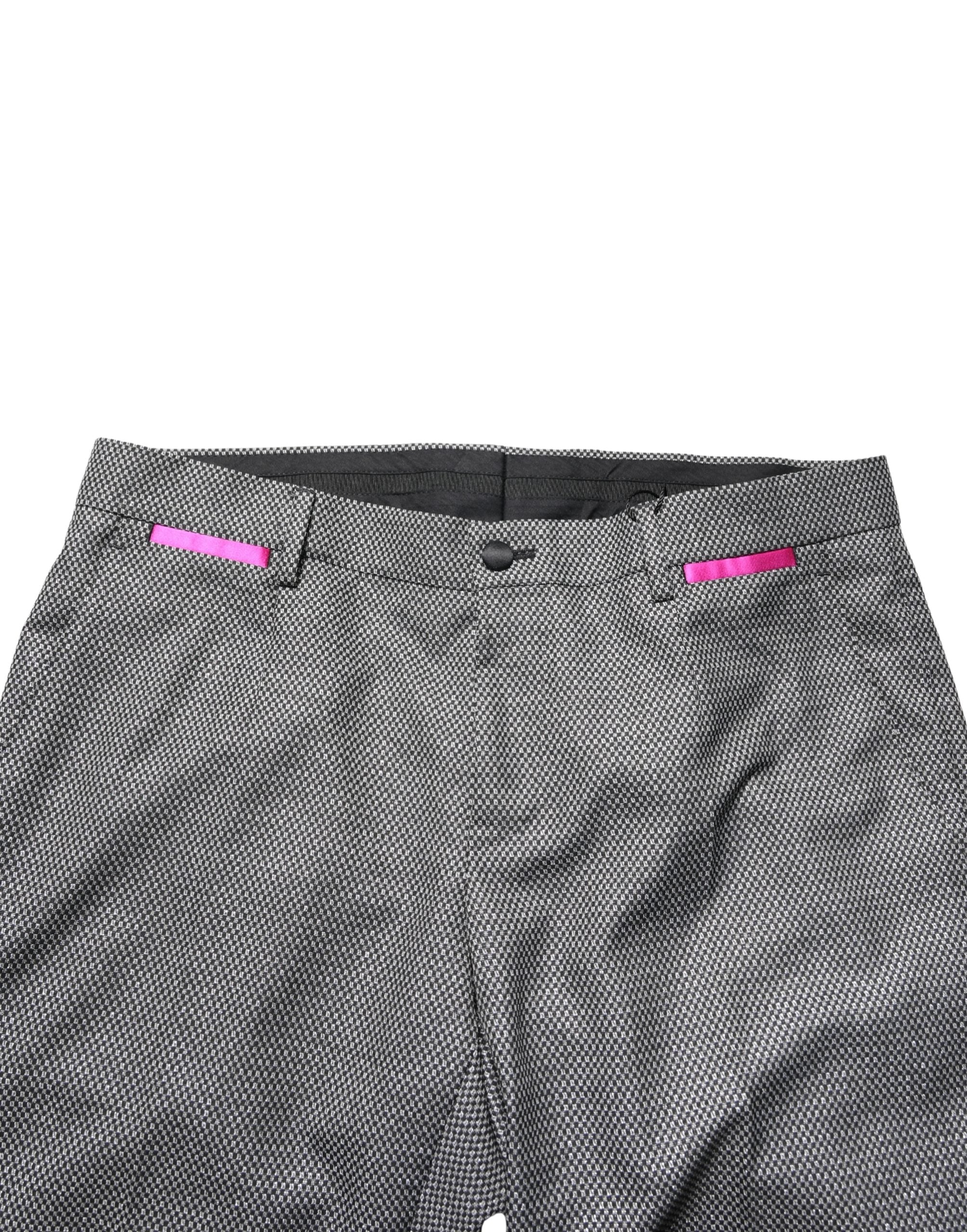 Dolce & Gabbana Gray Viscose Skinny Men Dress Trouser Pants