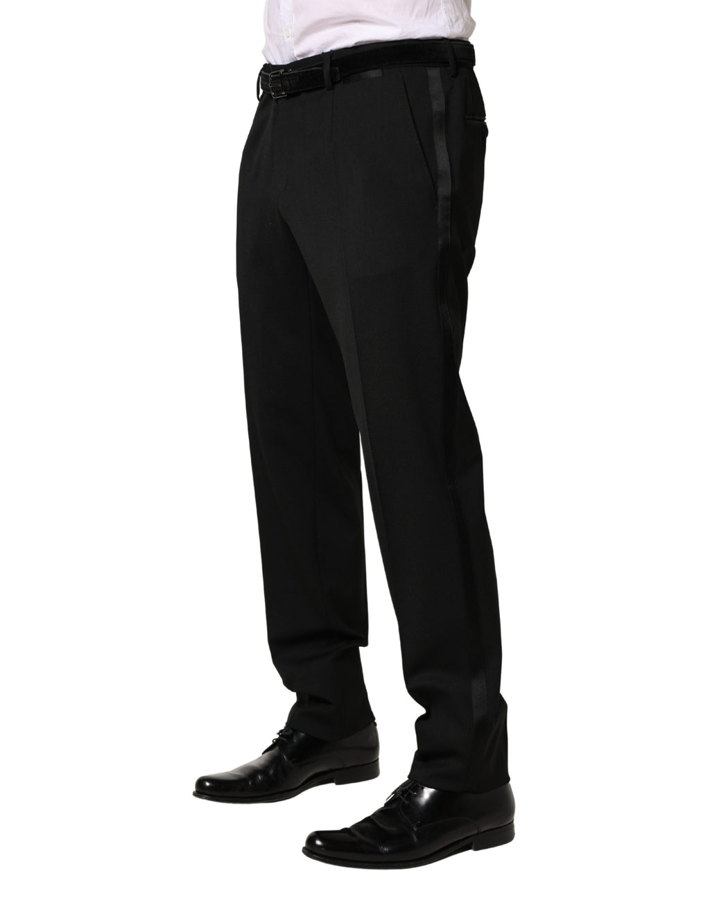 Dolce & Gabbana Black Wool Skinny Men Dress Trouser Pants