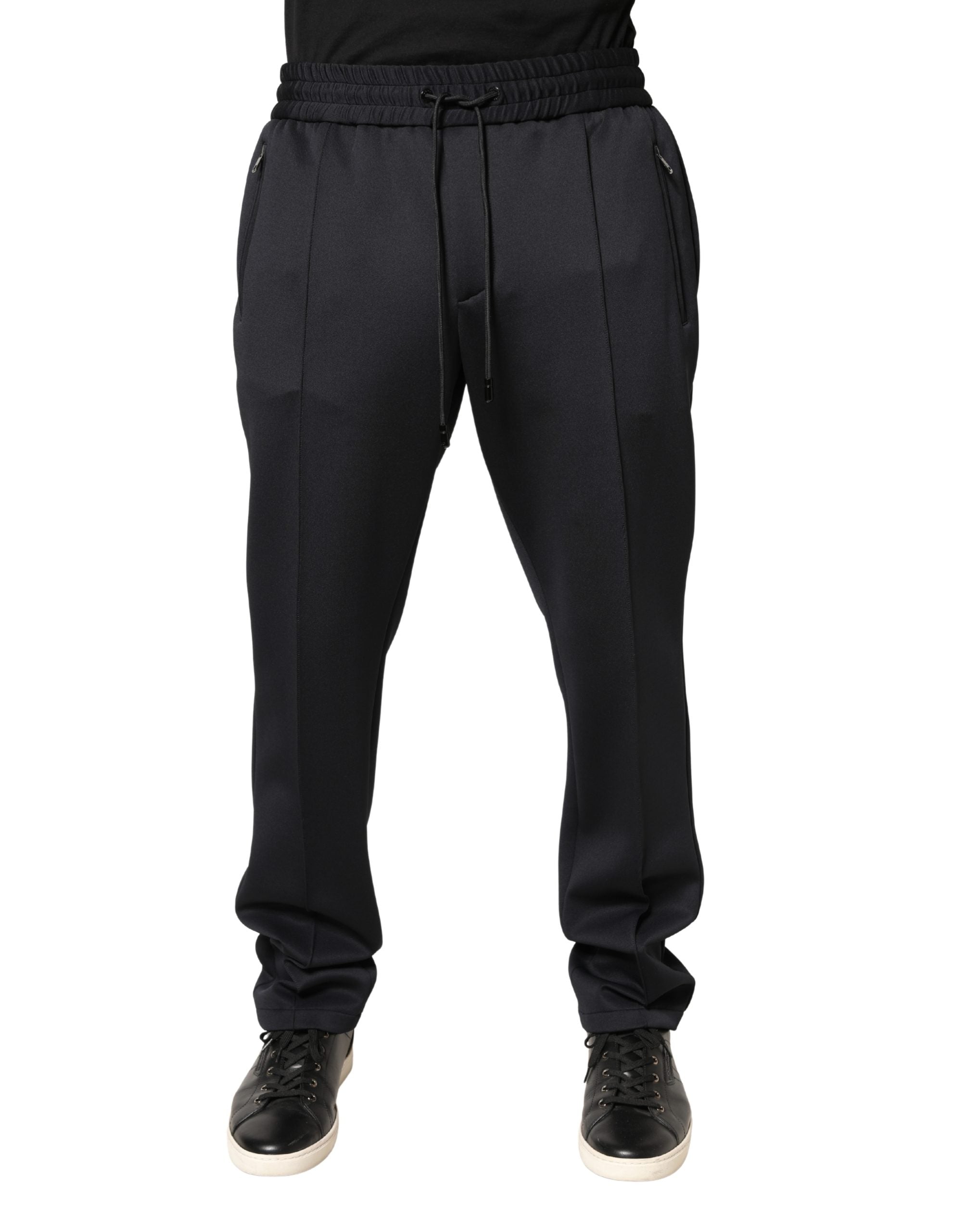 Dolce & Gabbana Black Polyester Skinny Jogger Trouser Pants