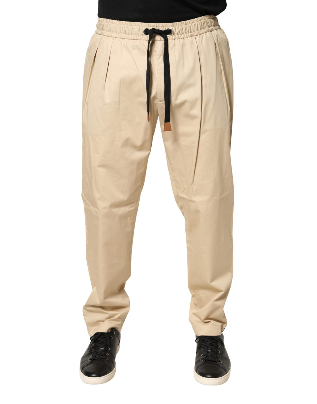 Dolce & Gabbana Beige Cotton Skinny Men Jogger Trouser Pants