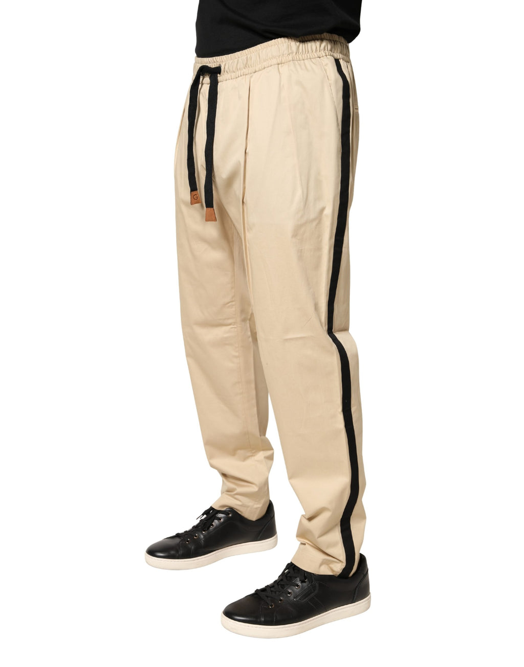 Dolce & Gabbana Beige Cotton Skinny Men Jogger Trouser Pants