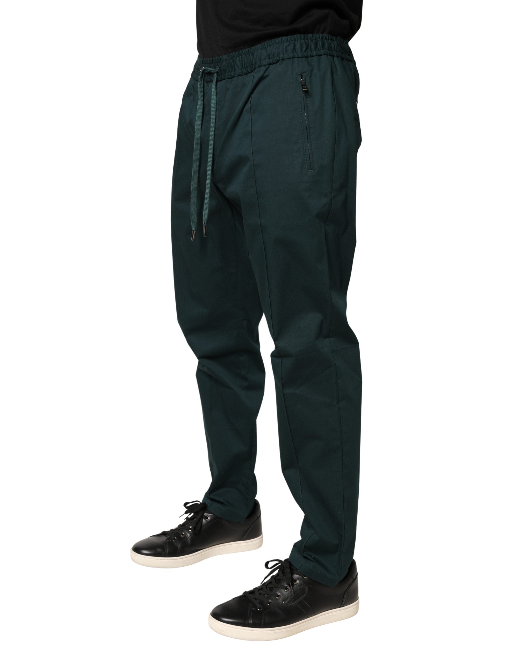 Dolce & Gabbana Green Cotton Skinny Men Jogger Trouser Pants