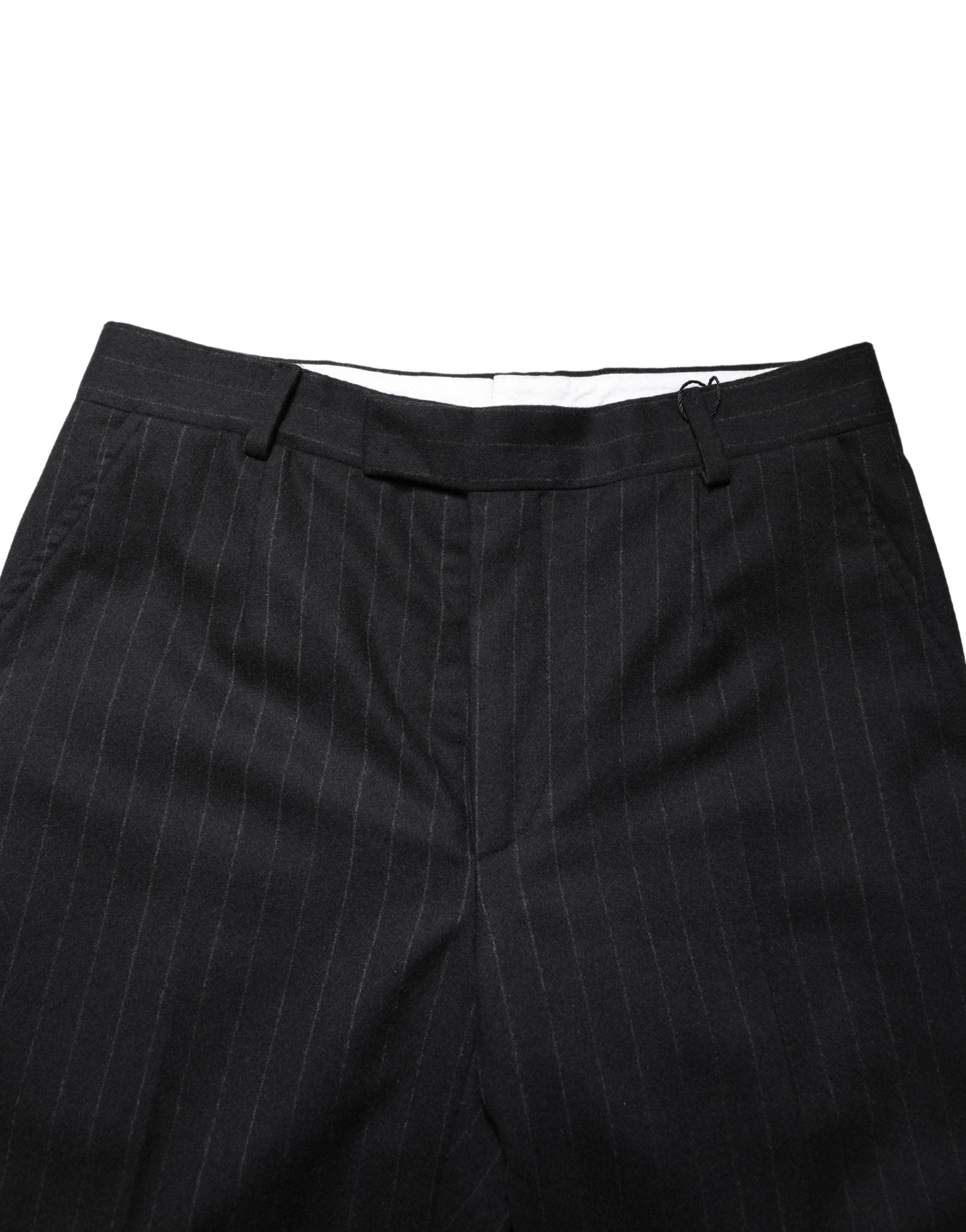 Dolce & Gabbana Black Stripes Wool Dress Formal Trouser Pants