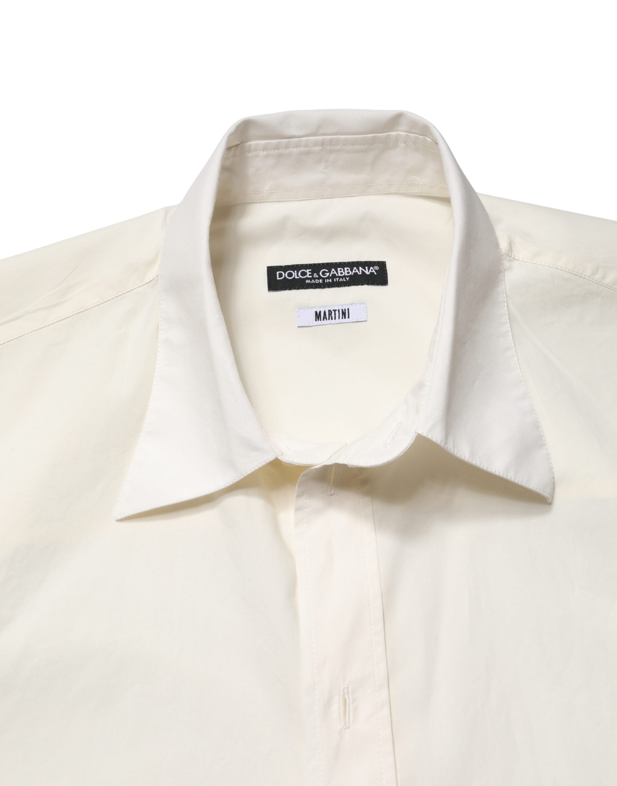 Dolce & Gabbana White MARTINI Cotton Men Dress Formal Shirt