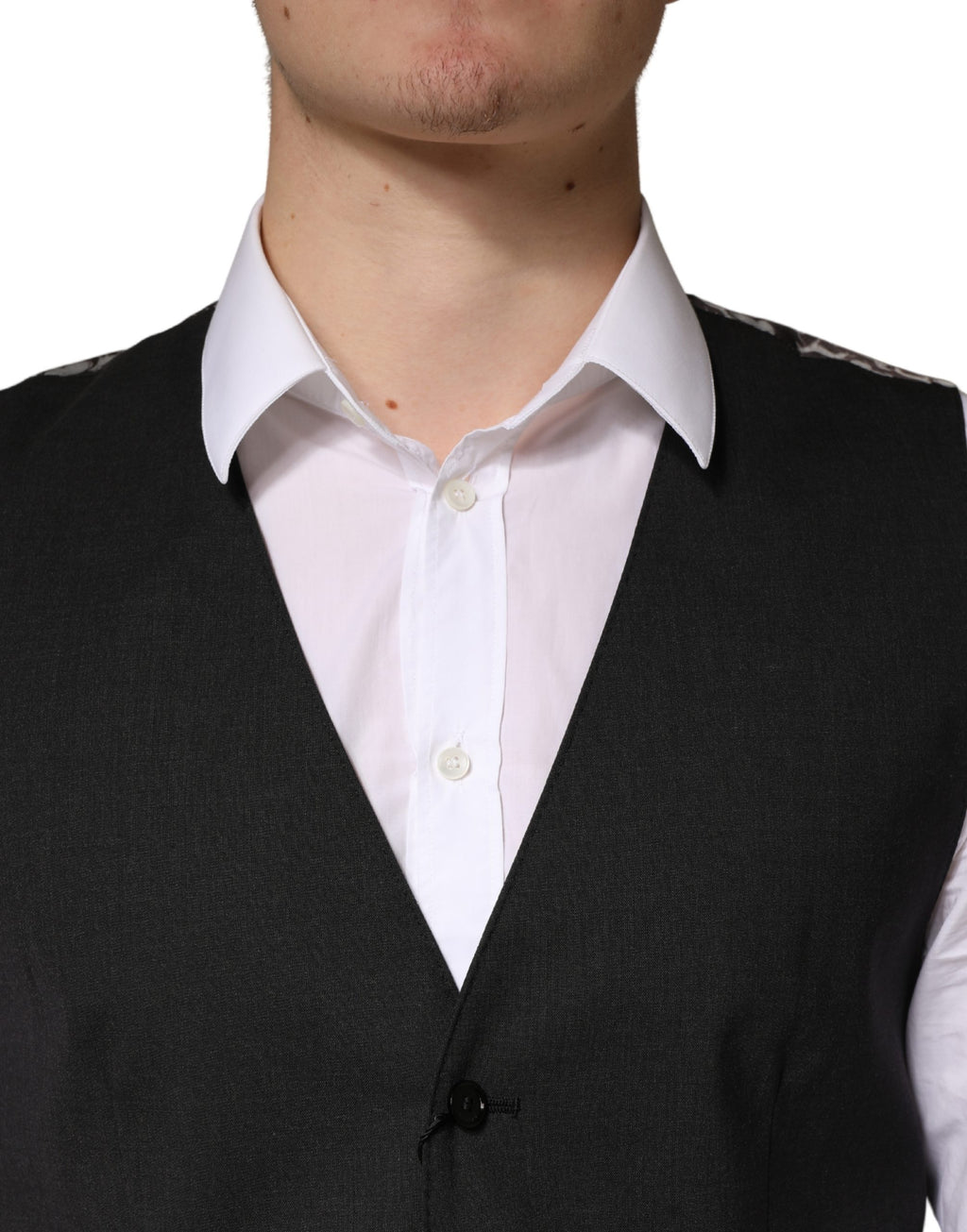 Dolce & Gabbana Black Wool Dress Men Formal Waistcoat Vest