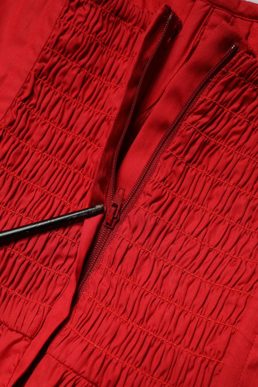 Dolce & Gabbana Red Cotton A-Line Sleeveless Mini Dress