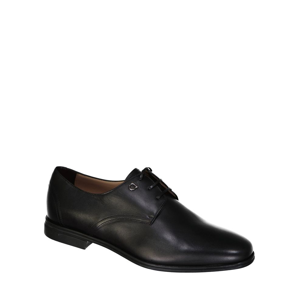 Salvatore Ferragamo Black Calfskin Oxfords And Derbies