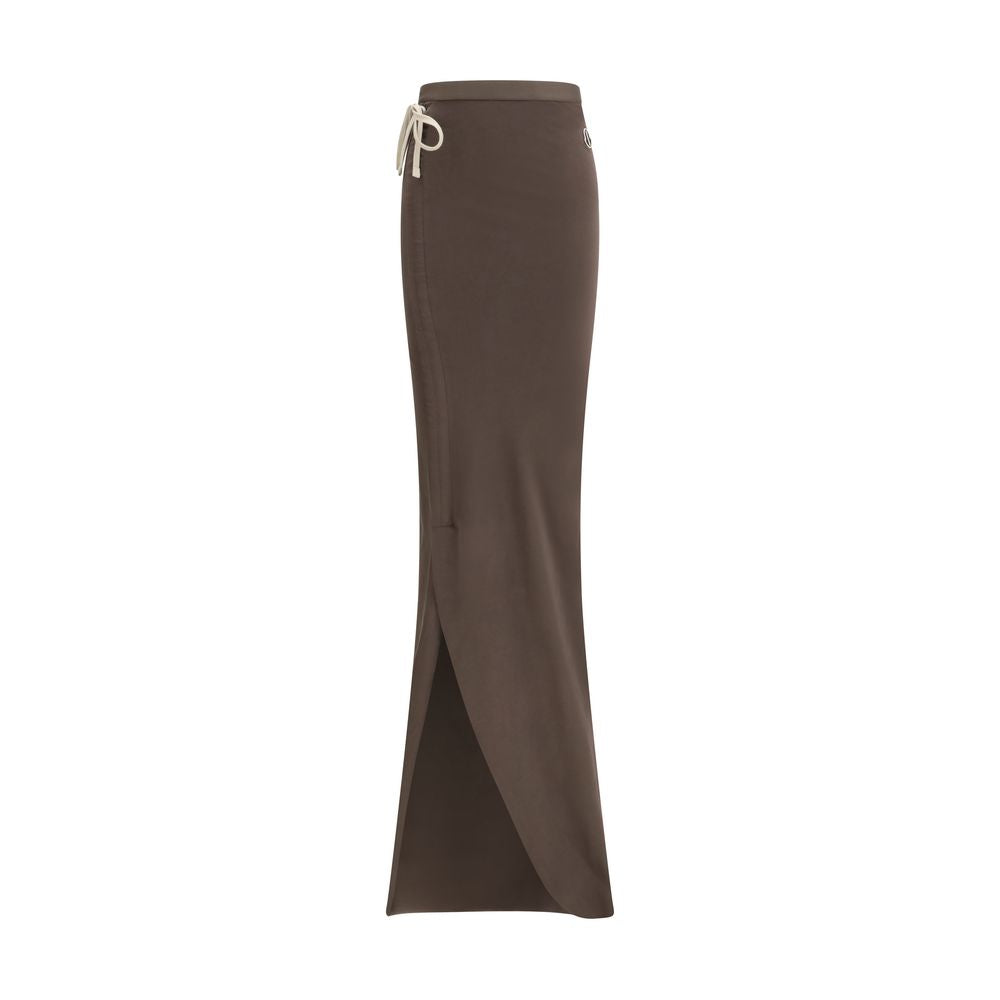 Moncler x Rick Owens Brown Cotton Long Skirt