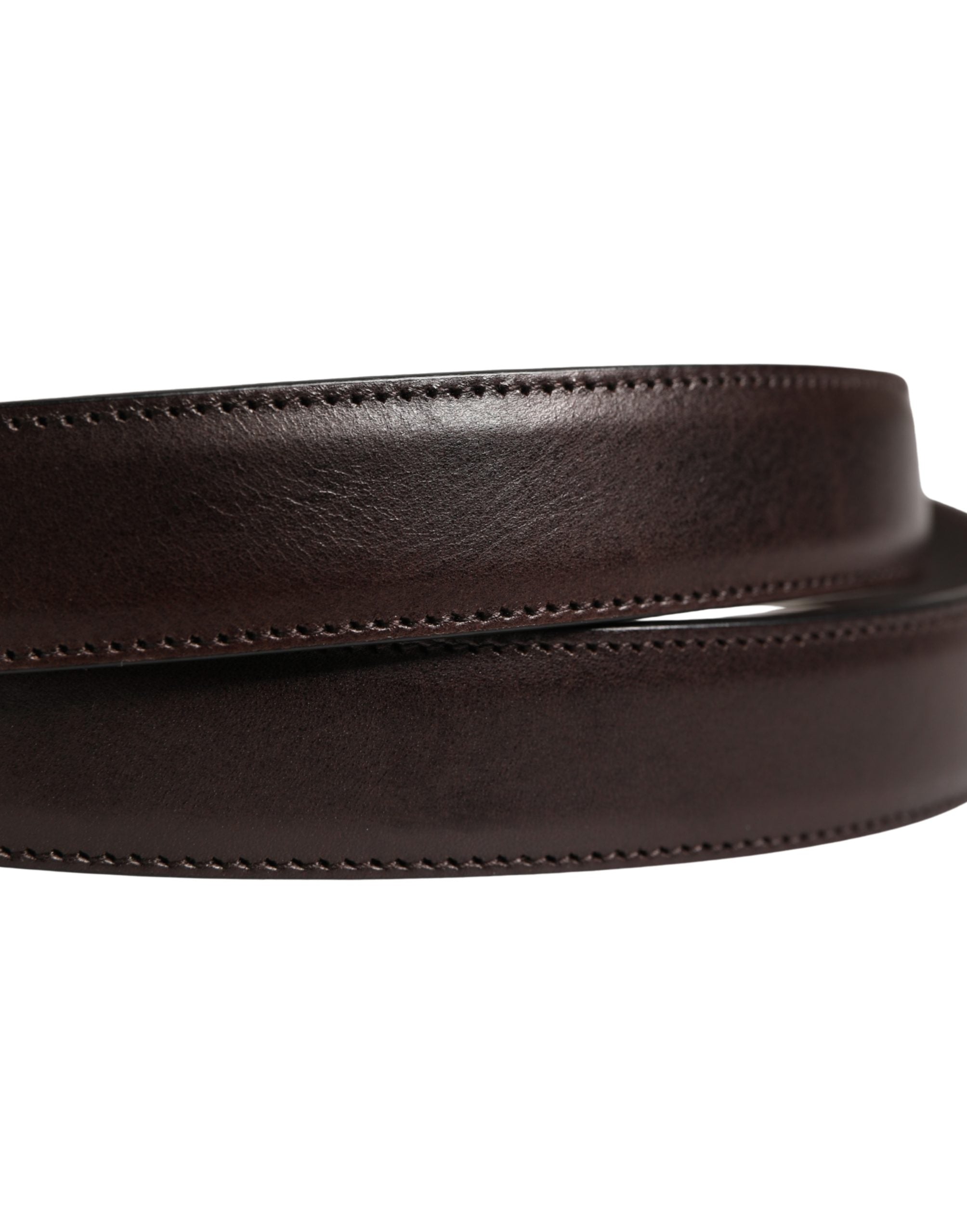 Dolce & Gabbana Men Brown Classic Leather Metal Buckle Belt