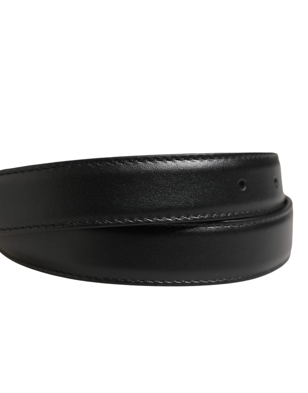 Dolce & Gabbana Men Black Classic Leather Metal Buckle Belt
