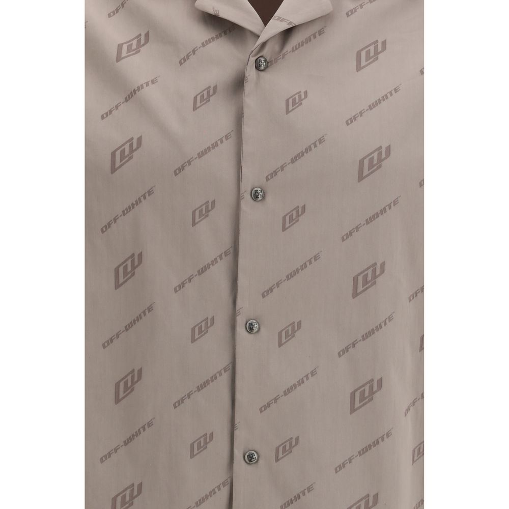 Off-White Beige Viscose Shortsleeve Shirt