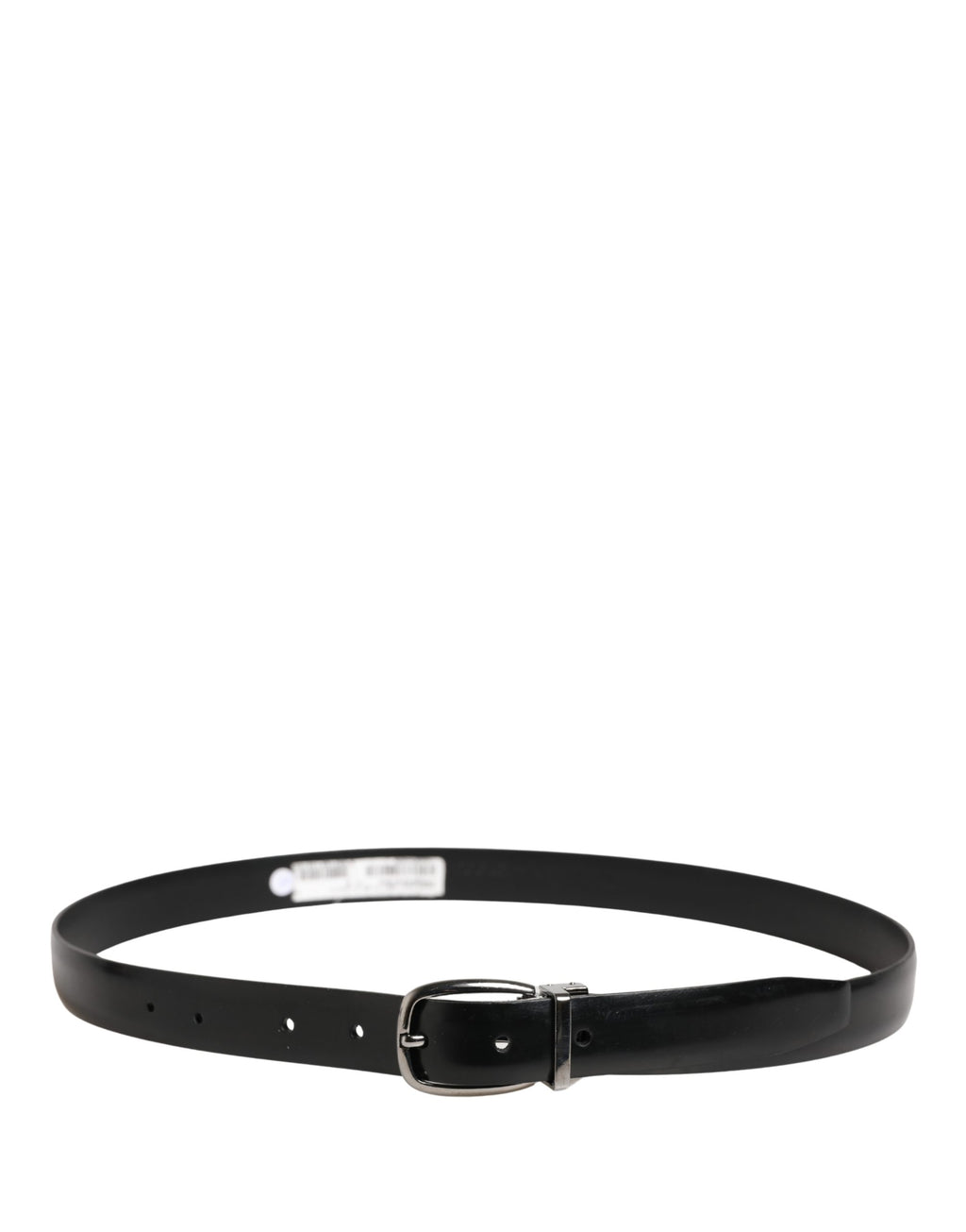 Dolce & Gabbana Men Black Classic Leather Metal Buckle Belt