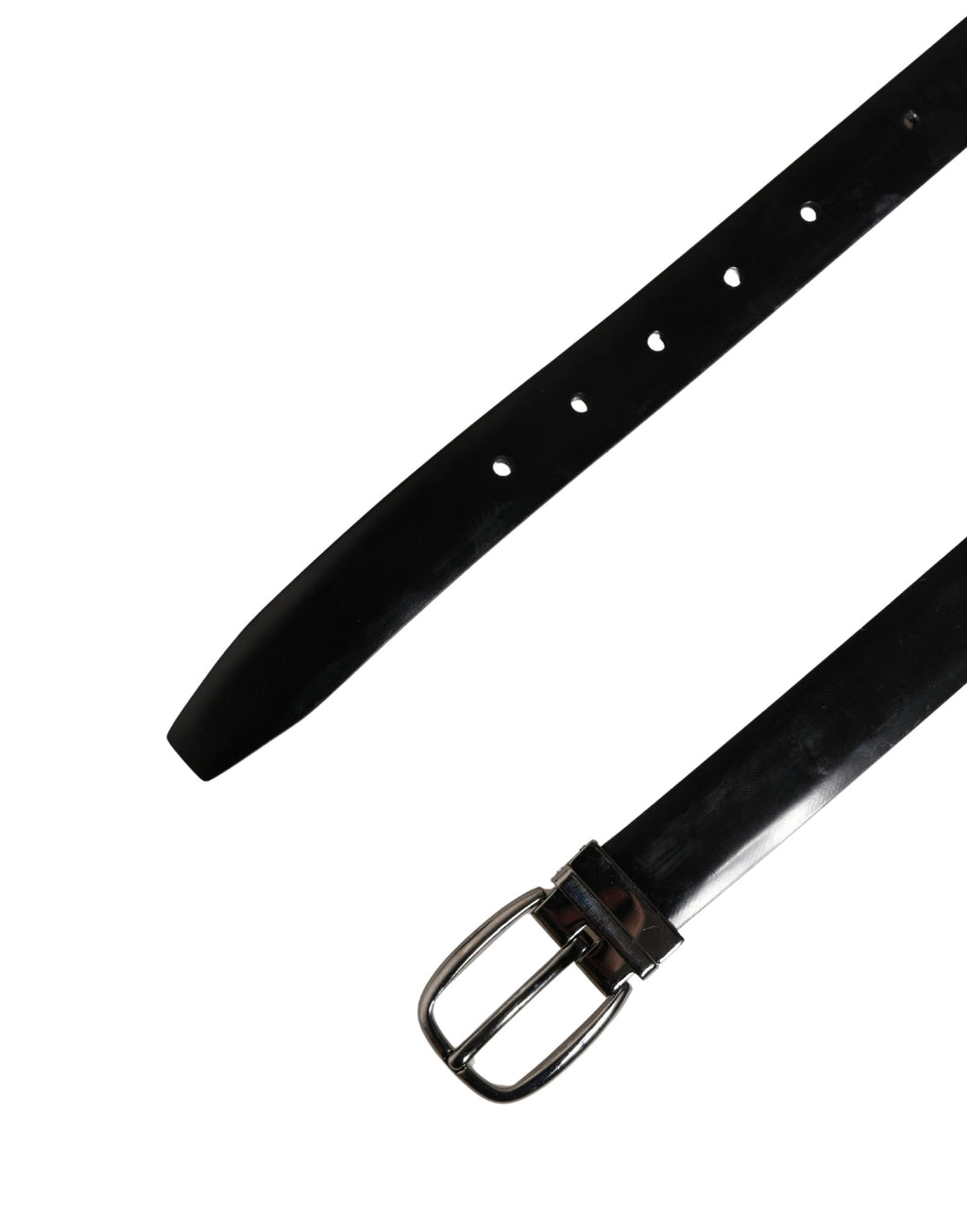 Dolce & Gabbana Men Black Classic Leather Metal Buckle Belt