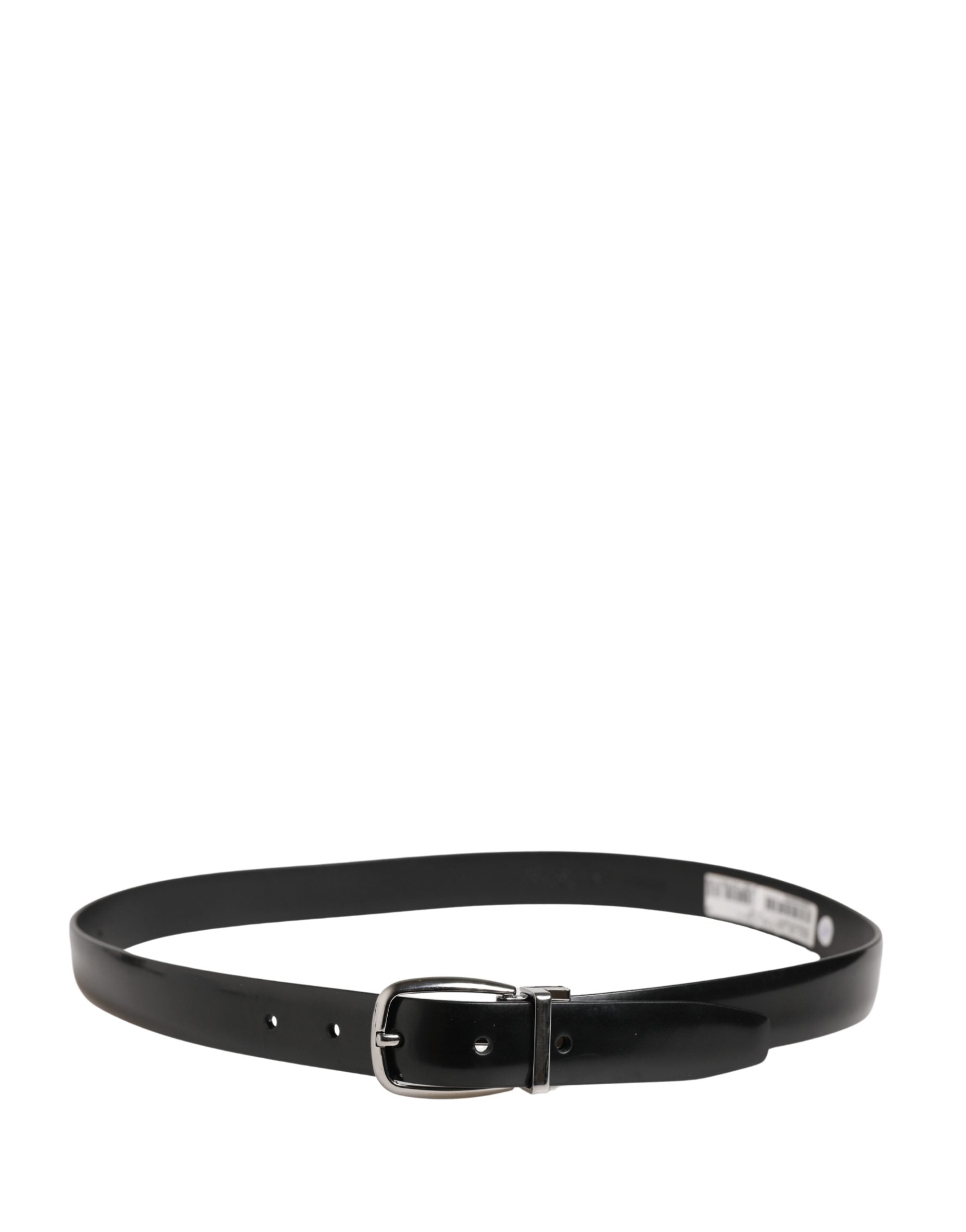 Dolce & Gabbana Men Black Classic Leather Metal Buckle Belt